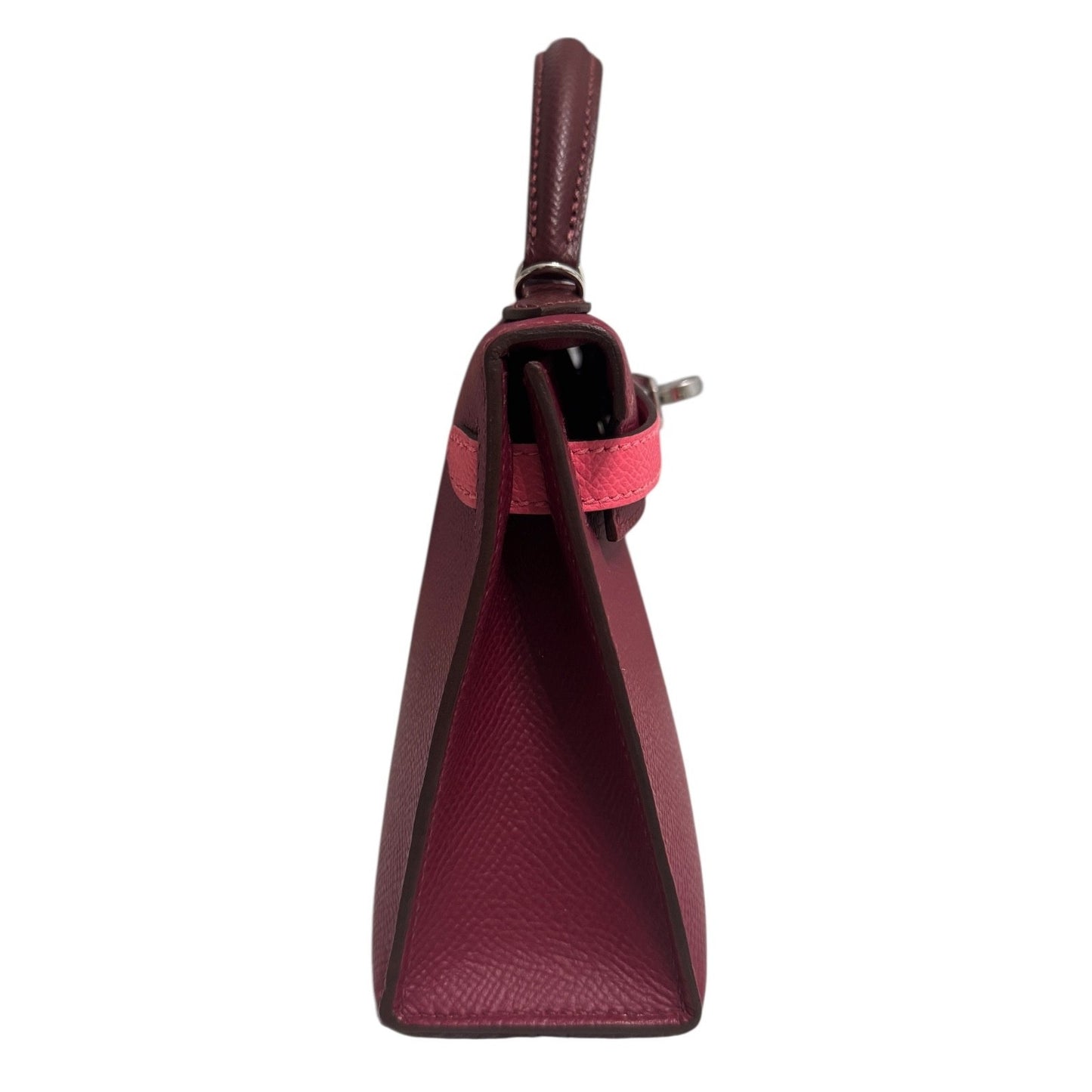 Hermes Kelly Mini 20 Tri Color Rubis Rose Azalee Rouge H Red Epsom Palladium Hwr