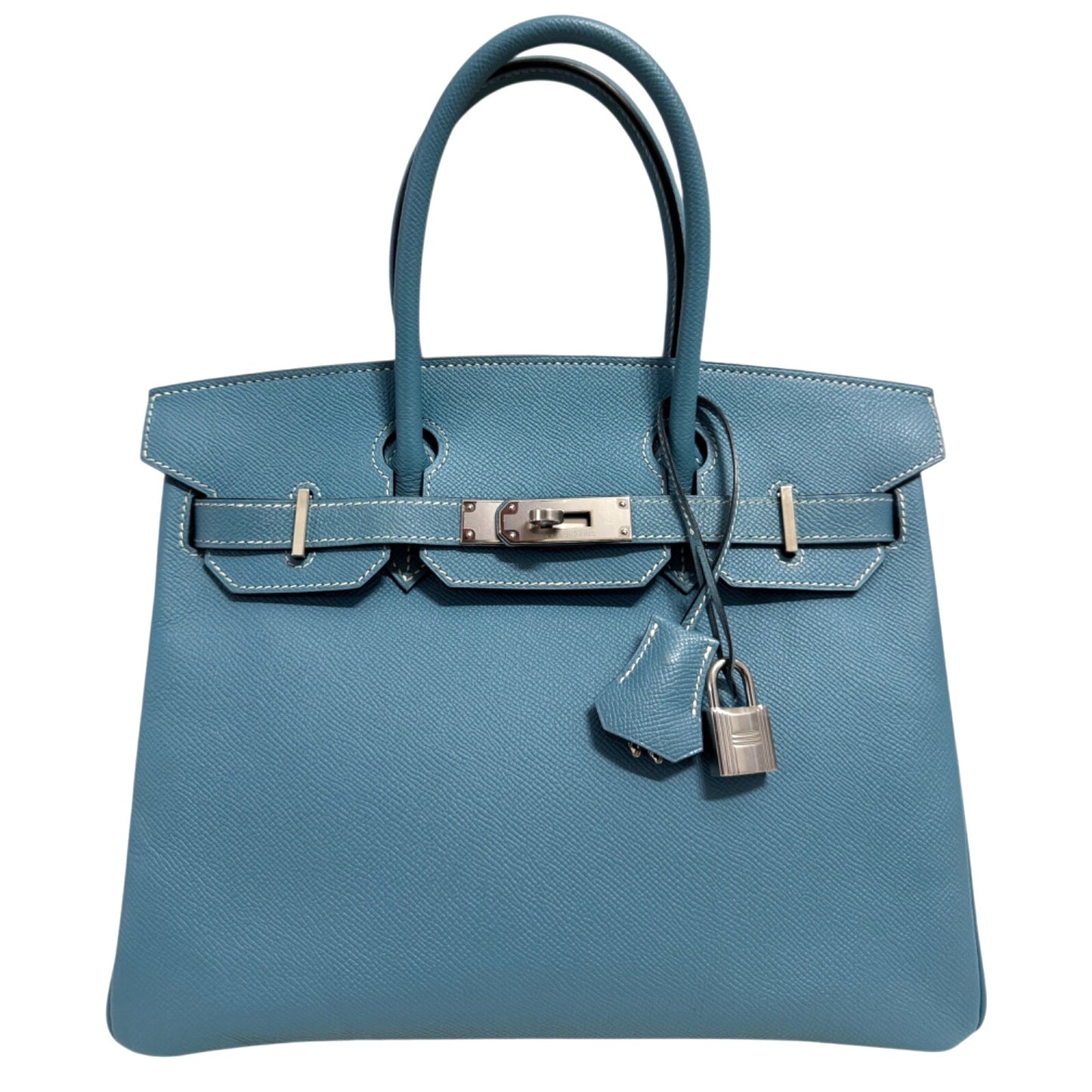 Hermes Birkin 30 Blue Jean Epsom Leather Palladium Hardware RARE