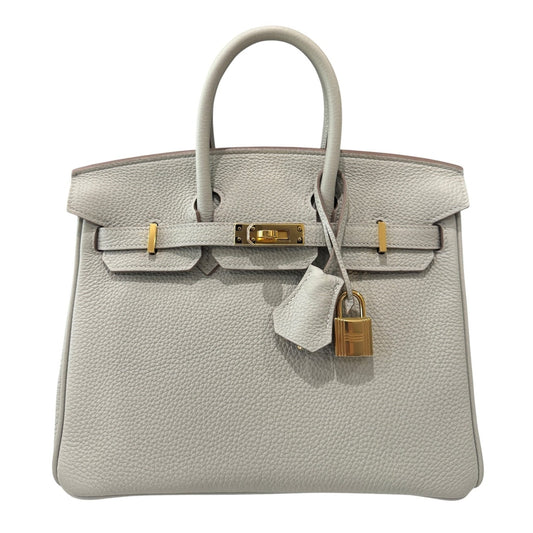 Hermes Birkin 25 Gris Perle Pearl Gray Togo Leather Gold Hardware