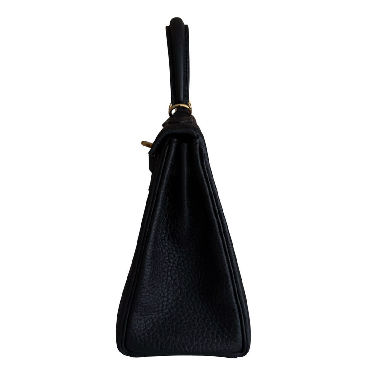 Hermes Kelly 25 Black Noir Togo Leather Gold Hardware RARE