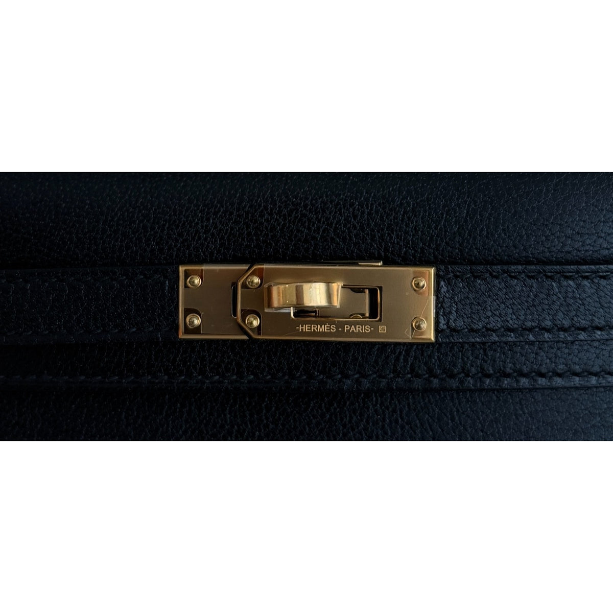 Hermes Kelly Mini 20 Black Noir Chevre Coromandel Leather Gold Hardware