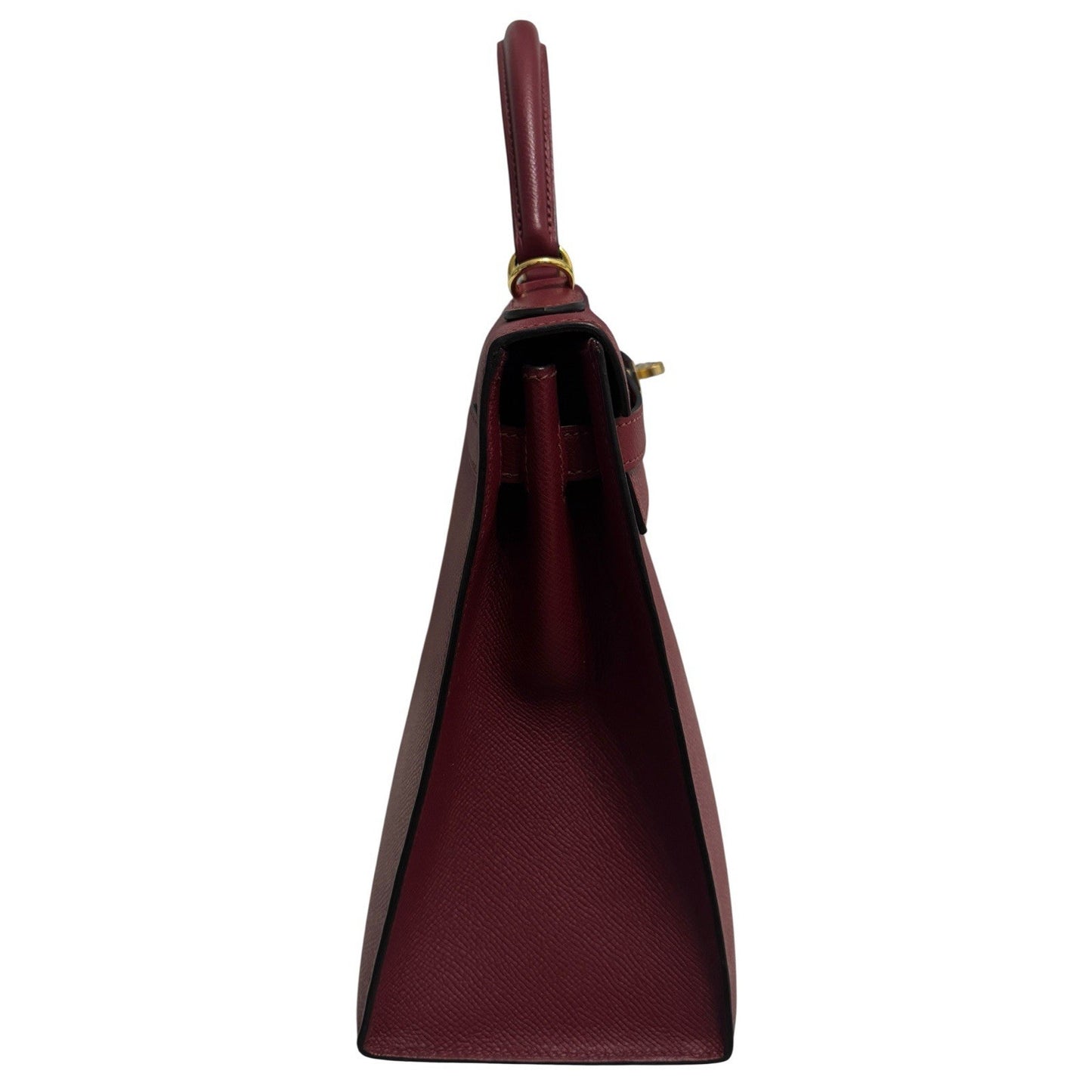 Hermes Kelly 32 Sellier Rouge Grenat Red Leather Gold Hardware