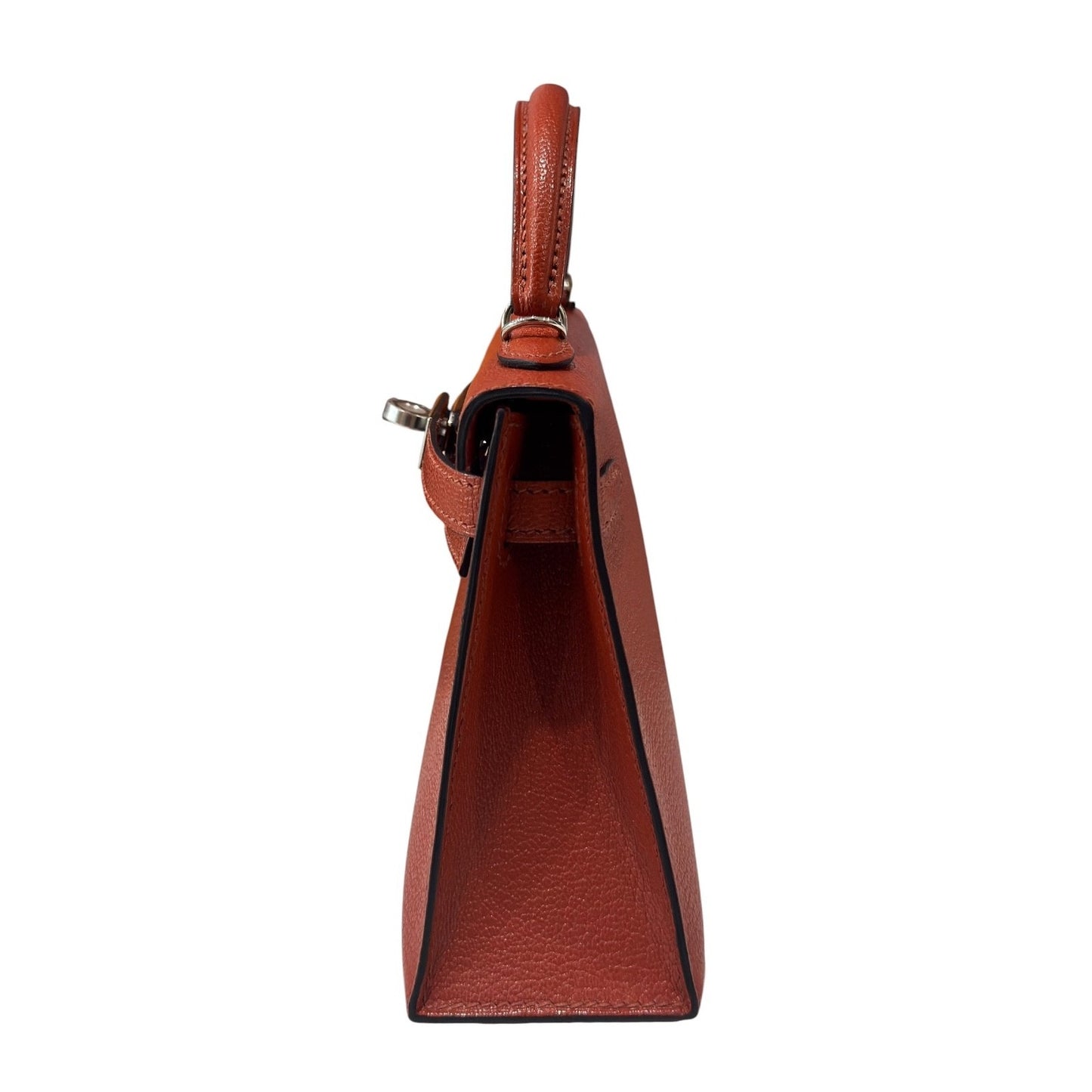 Hermes Kelly Mini 20 Cuivre Orange Chèvre Leather Pink Palladium Hardware RARE