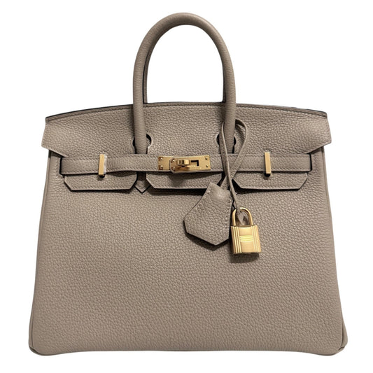 Hermes Birkin 25 Gris Tourterelle Gray Togo Leather Gold Hardware