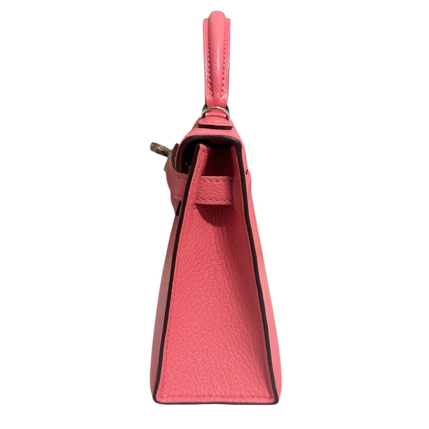 Hermes Kelly Mini 20 Verso Rose D'ete Pink Chèvre Rouge H Leather Palladium Hwr