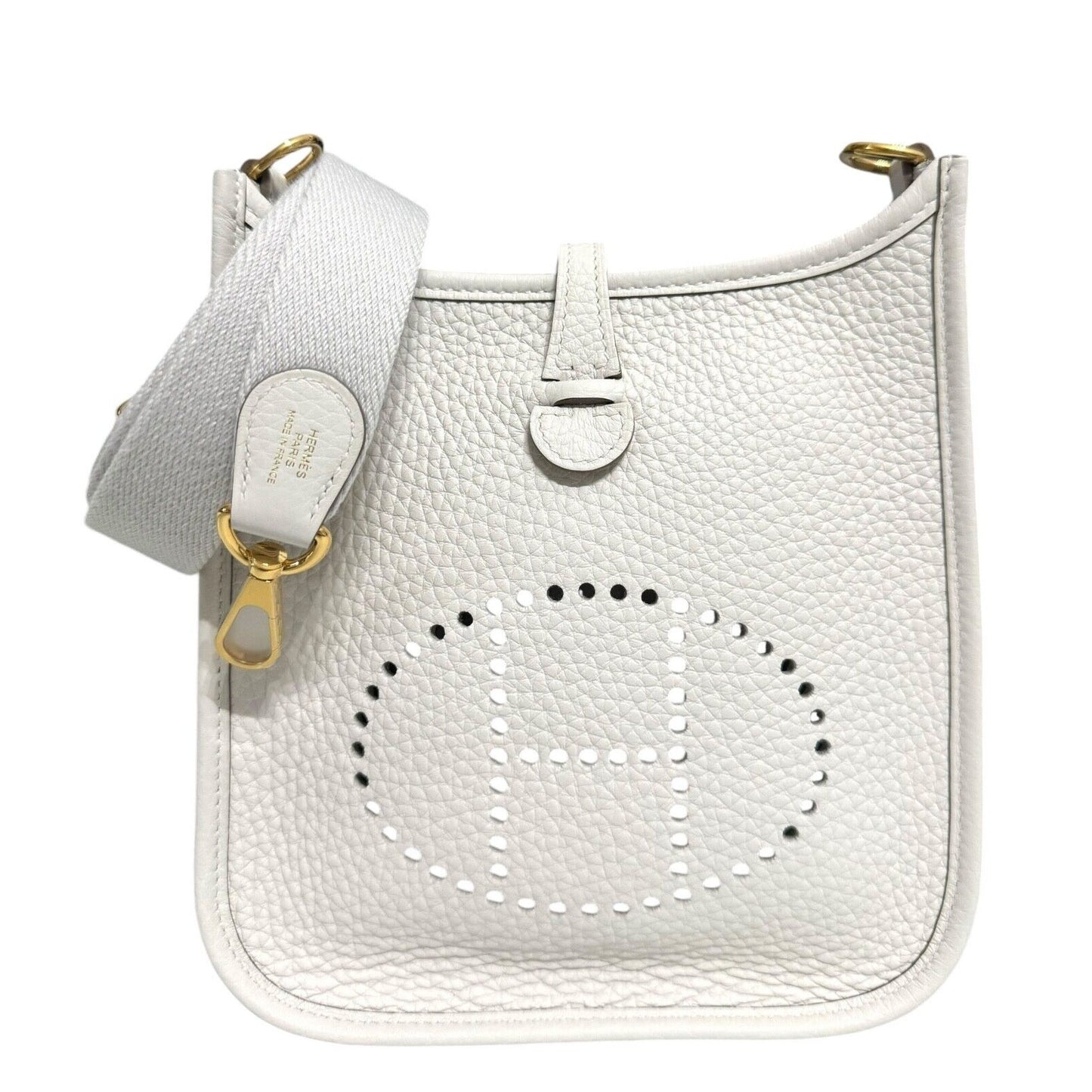 Hermes Mini Evelyne TPM GRIS PALE Gray Gold Hardware 2023