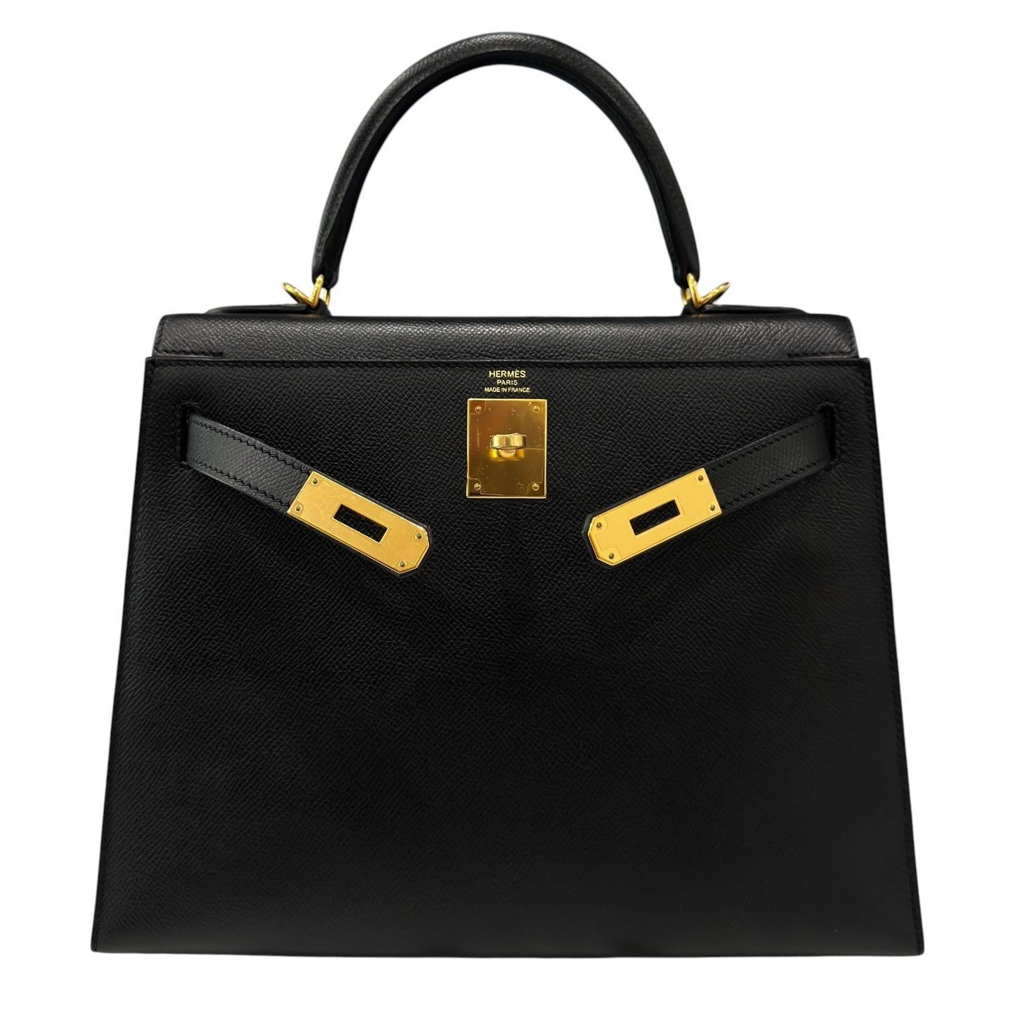 Hermes Kelly 28 Sellier Black Noir Epsom Leather Gold Hardware