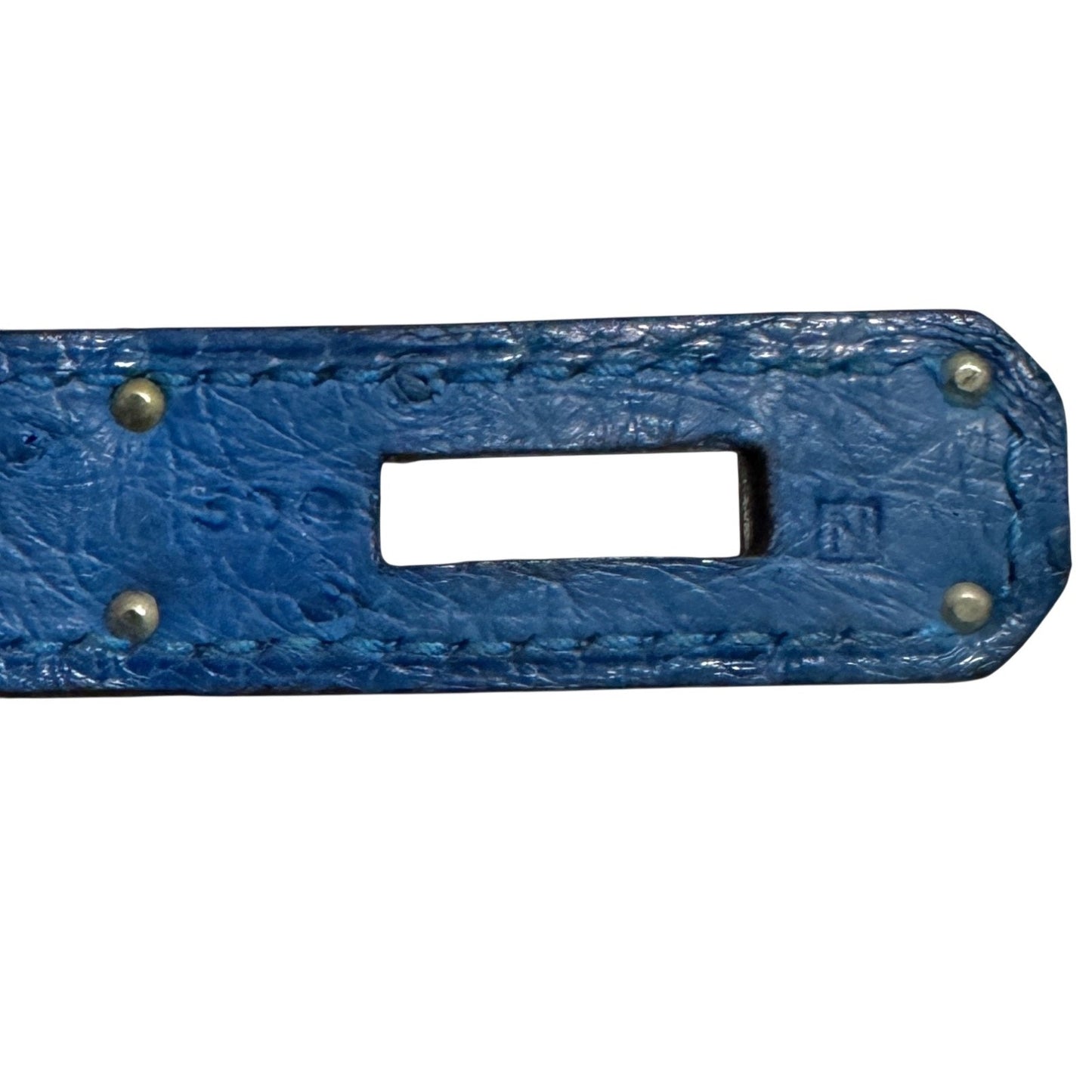 Hermes Birkin 30 Ostrich Blue Mykonos Leather Palladium Hardware RARE