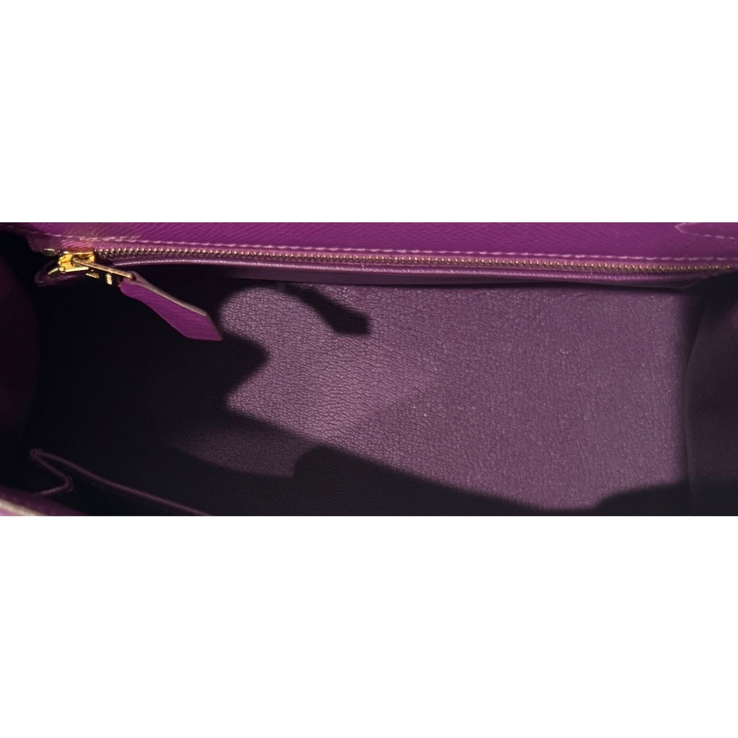 Hermes Kelly 25 Sellier Anemone Purple Epsom Leather Gold Hardware RARE