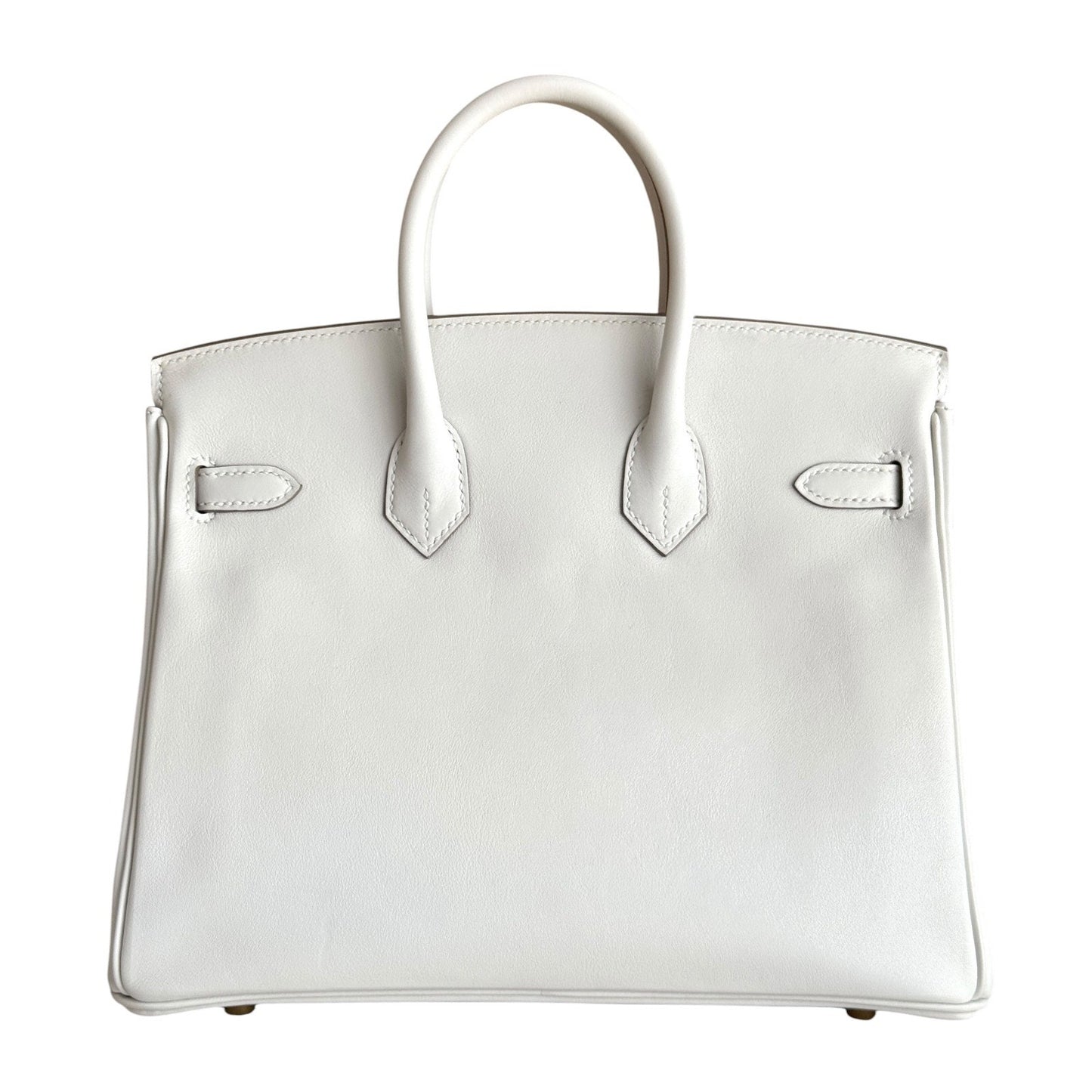 Hermes Birkin 25 Mushroom White Gray Leather Gold Hardware