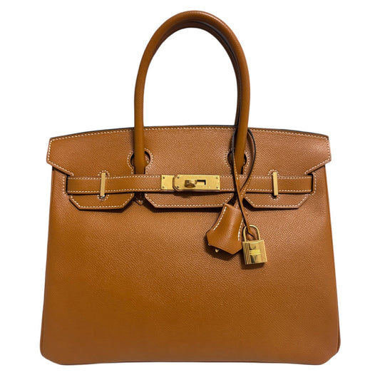 Hermes Birkin 30 Toffee Camel Tan Epsom Leather Gold Hardware RARE