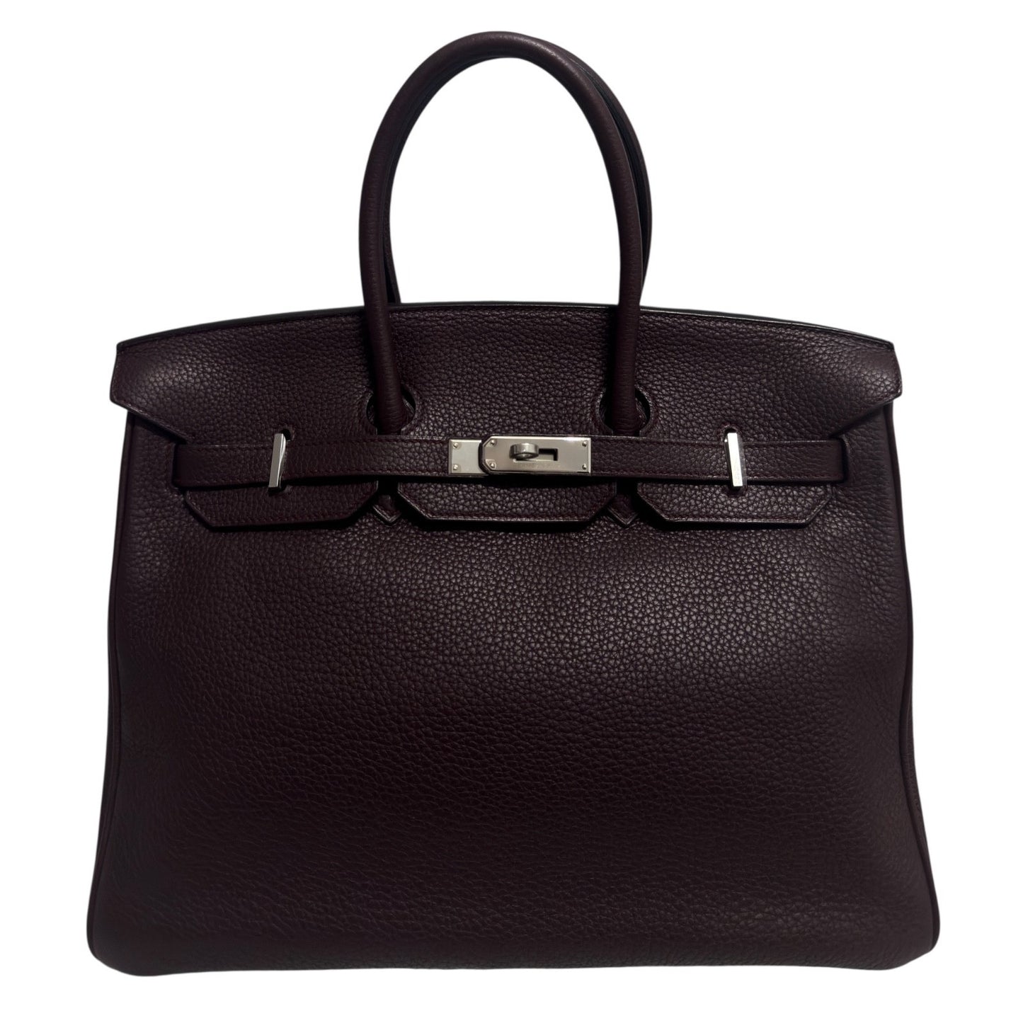 Hermes Birkin 35 Bourdeaux Red Burgundy Togo Leather Palladium Hardware RARE