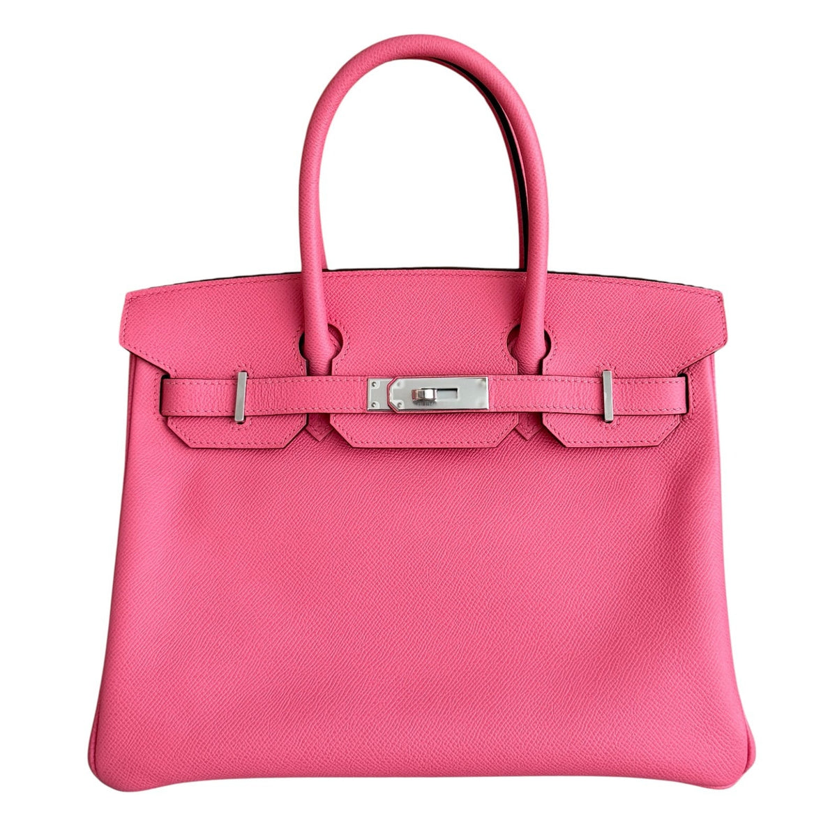 Hermes Birkin 30 Rose Azalee Pink Epsom Leather Palladium Hardware Handbag RARE