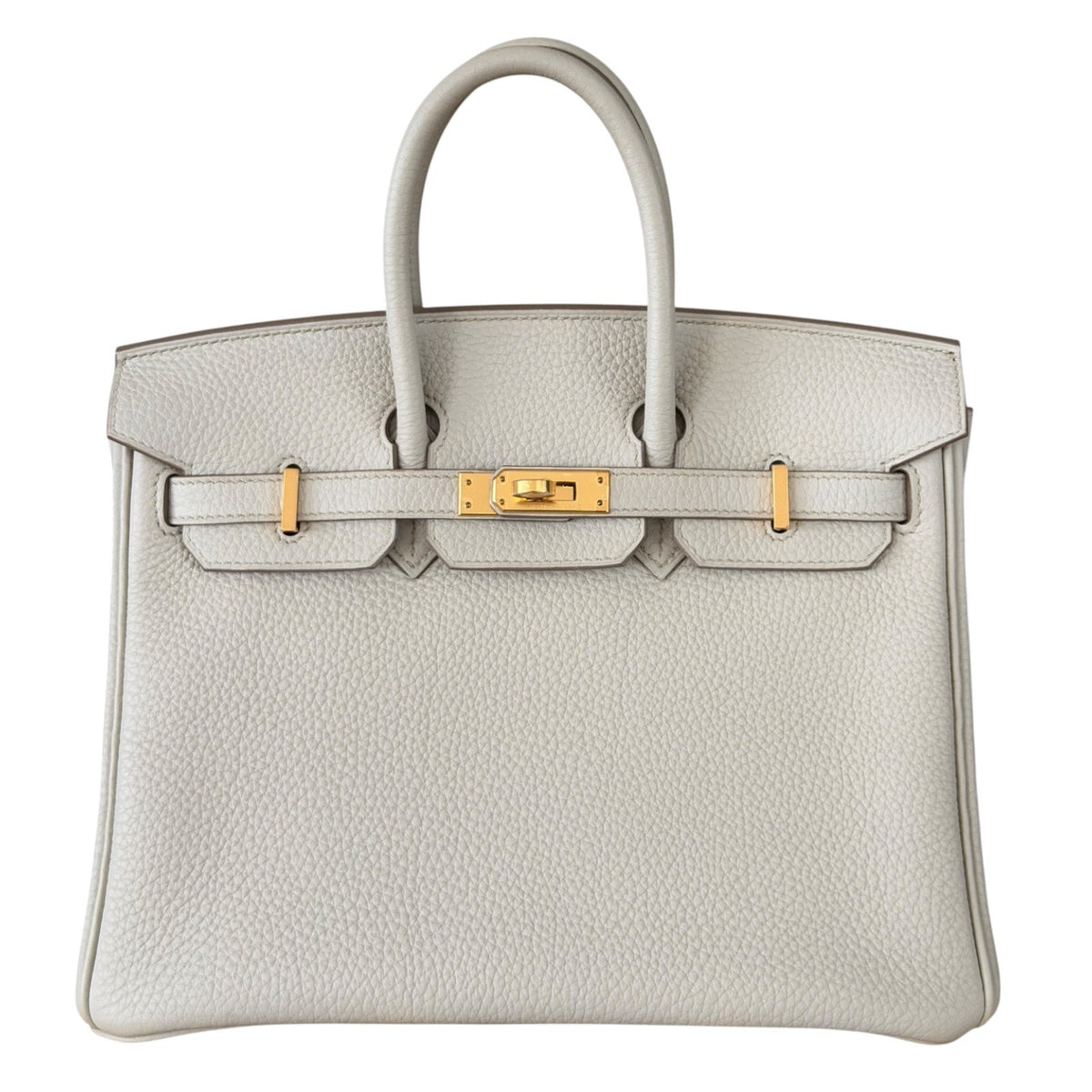 Hermes Birkin 25 Beton Beige Cream Togo Leather Gold Hardware