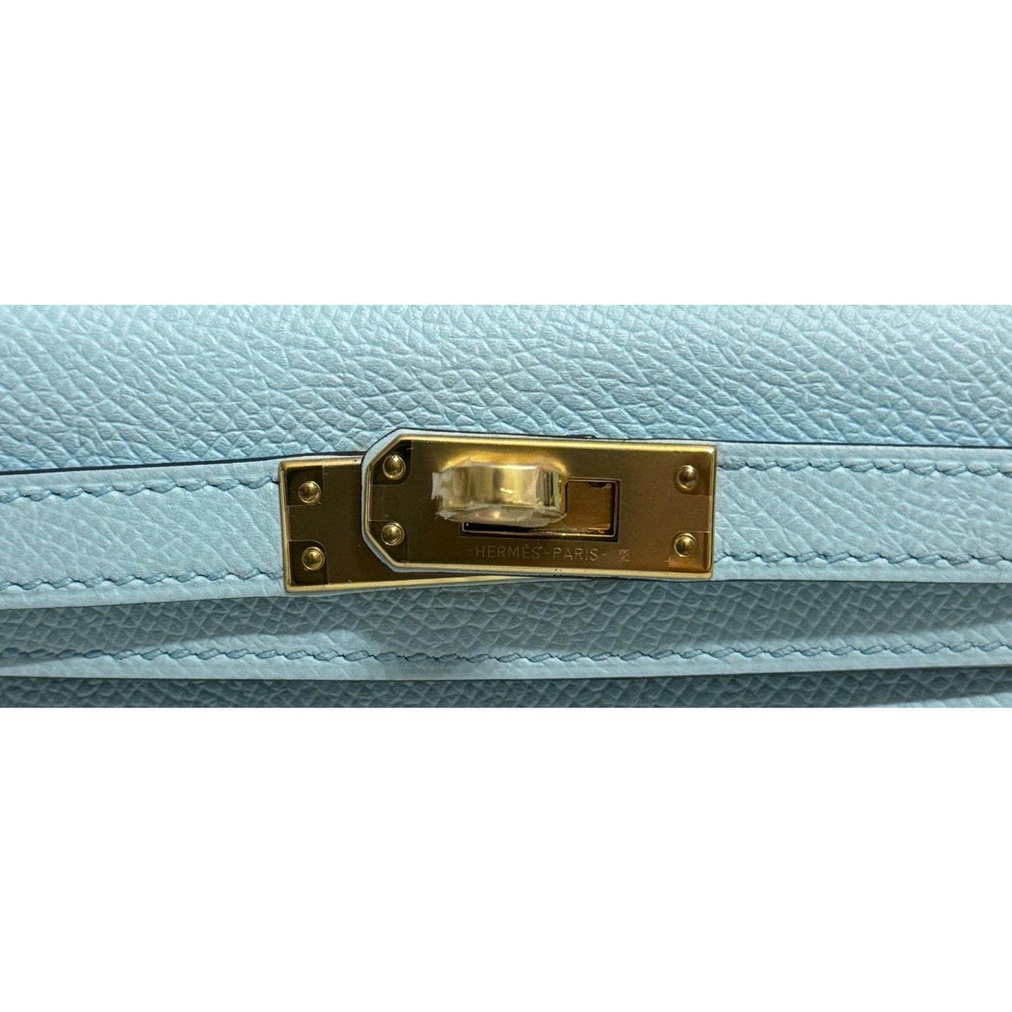 Hermes Kelly Mini 20 Bleu Zephyr Blue Epsom Leather Gold Hardware RARE