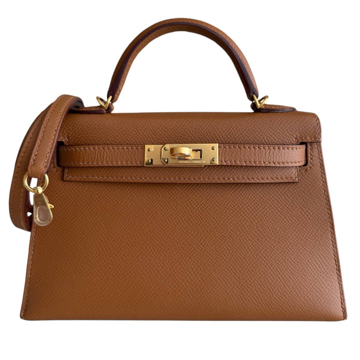 Hermes Kelly Mini 20 Special Order Gold Rouge H Epsom Leather Gold Hardware