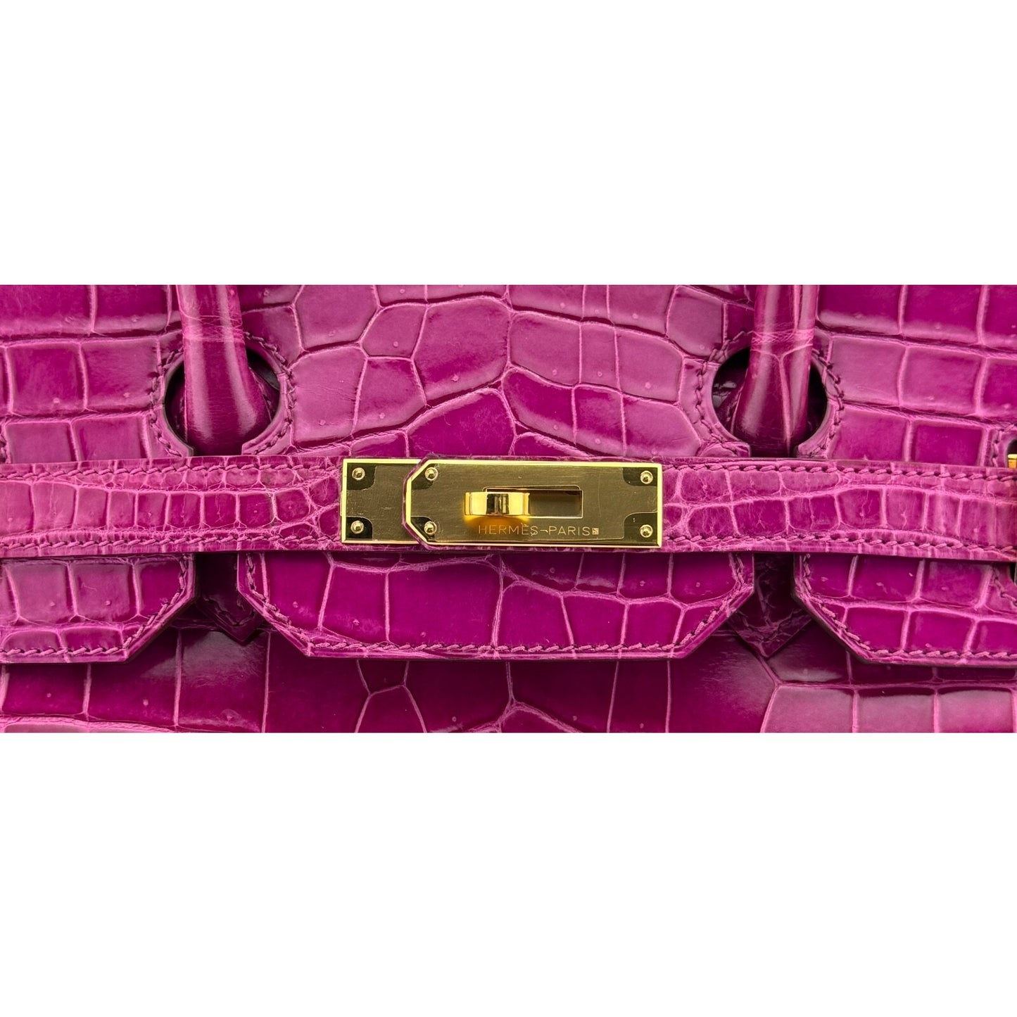 Hermes Birkin 35 Rose Scheherazade Pink Porous Crocodile Gold Hardware