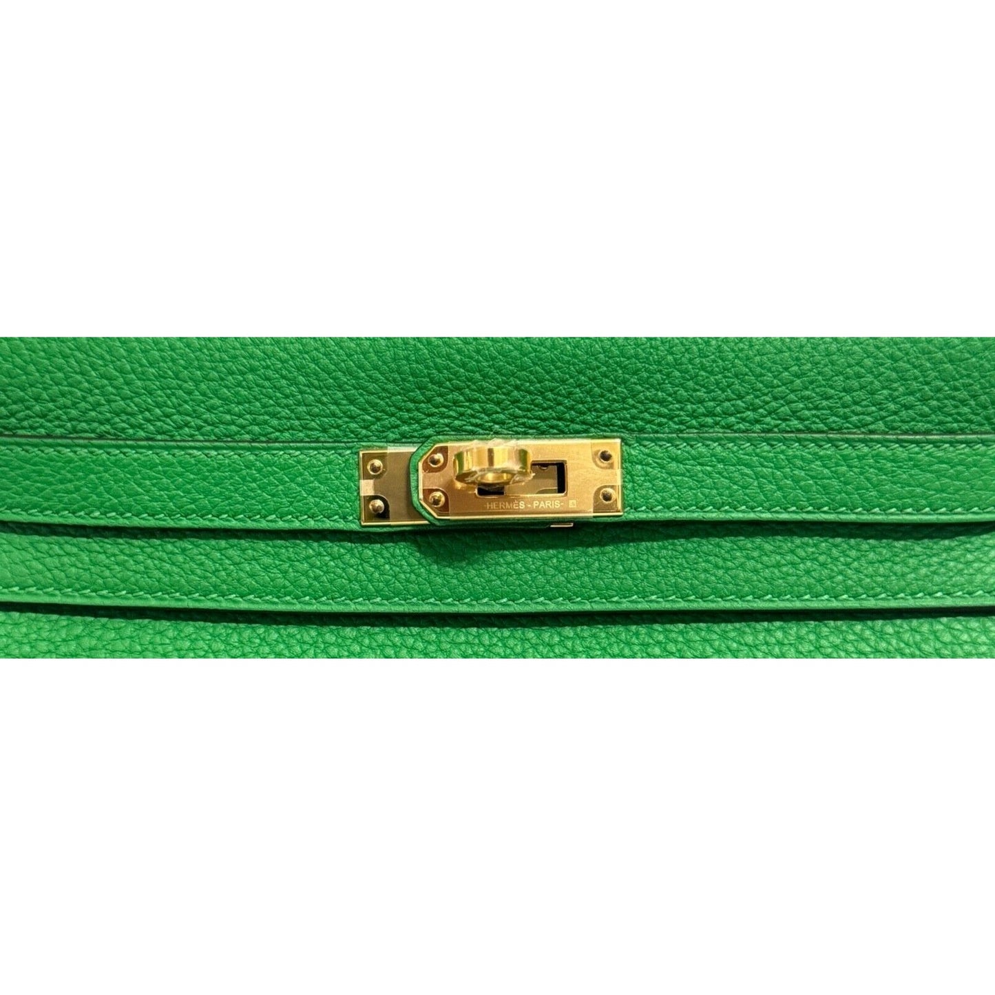 HERMES KELLY 25 BAMBOO GREEN TOGO LEATHER GOLD HARDWARE 2020 RARE