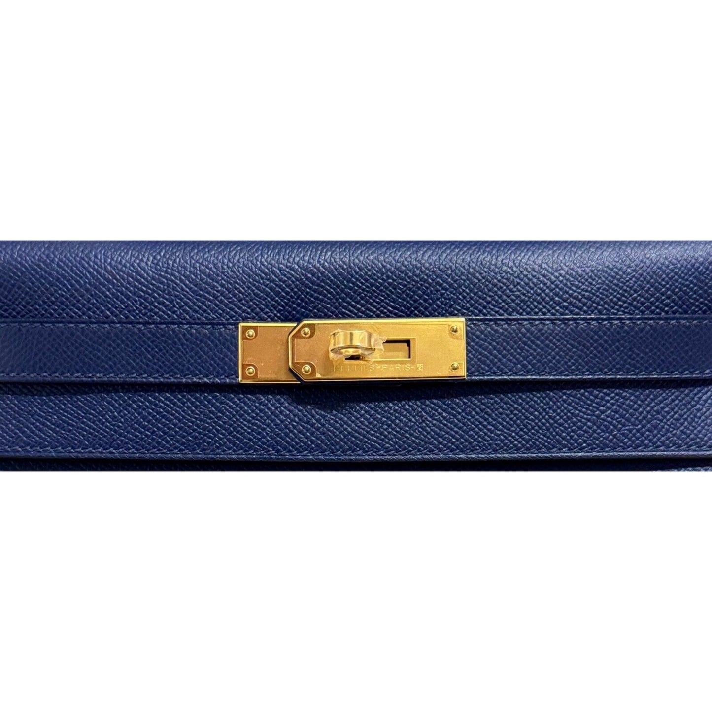 Hermes Kelly 28 Sellier Blue Sapphire Bleu Epsom Leather Gold Hardware