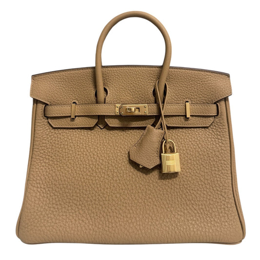 Hermes Birkin 25 Biscuit Tan Beige Togo Leather Gold Hardware NEW