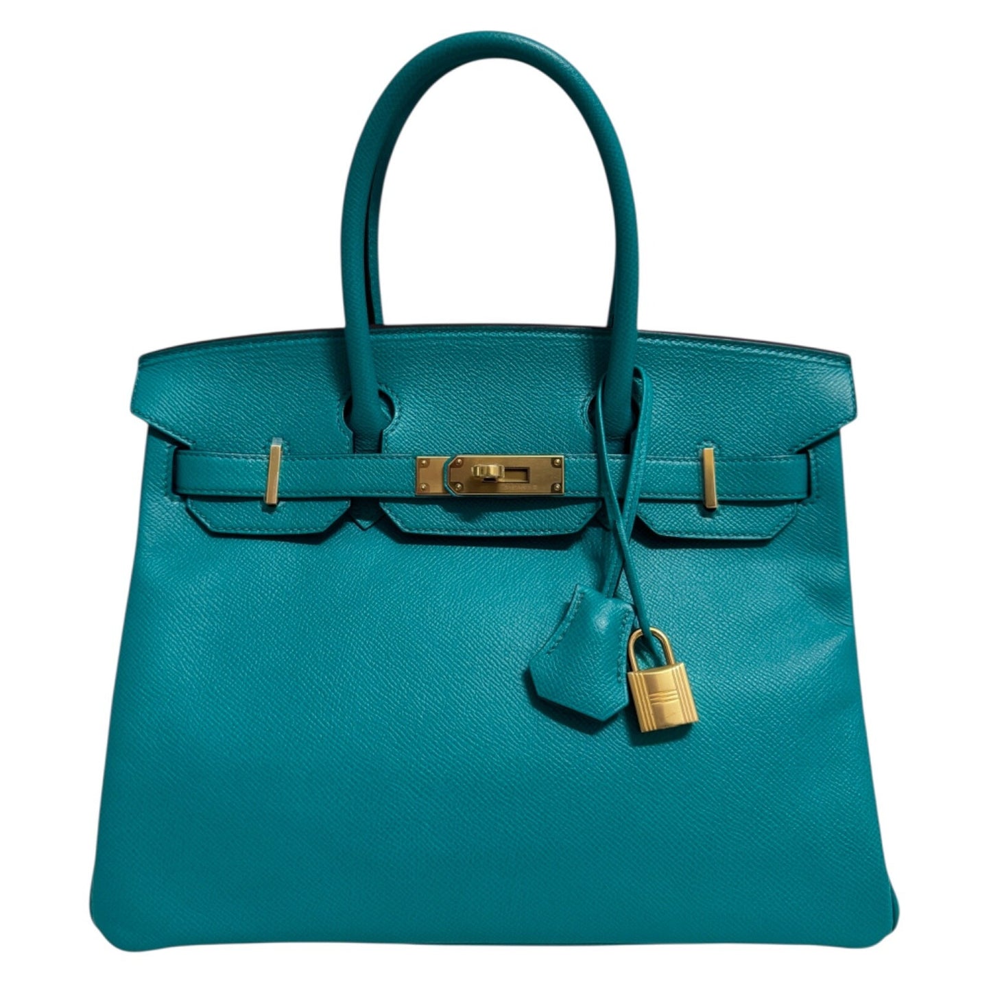 Hermes Birkin 30 Blue Paon Green Epsom Leather Gold Hardware