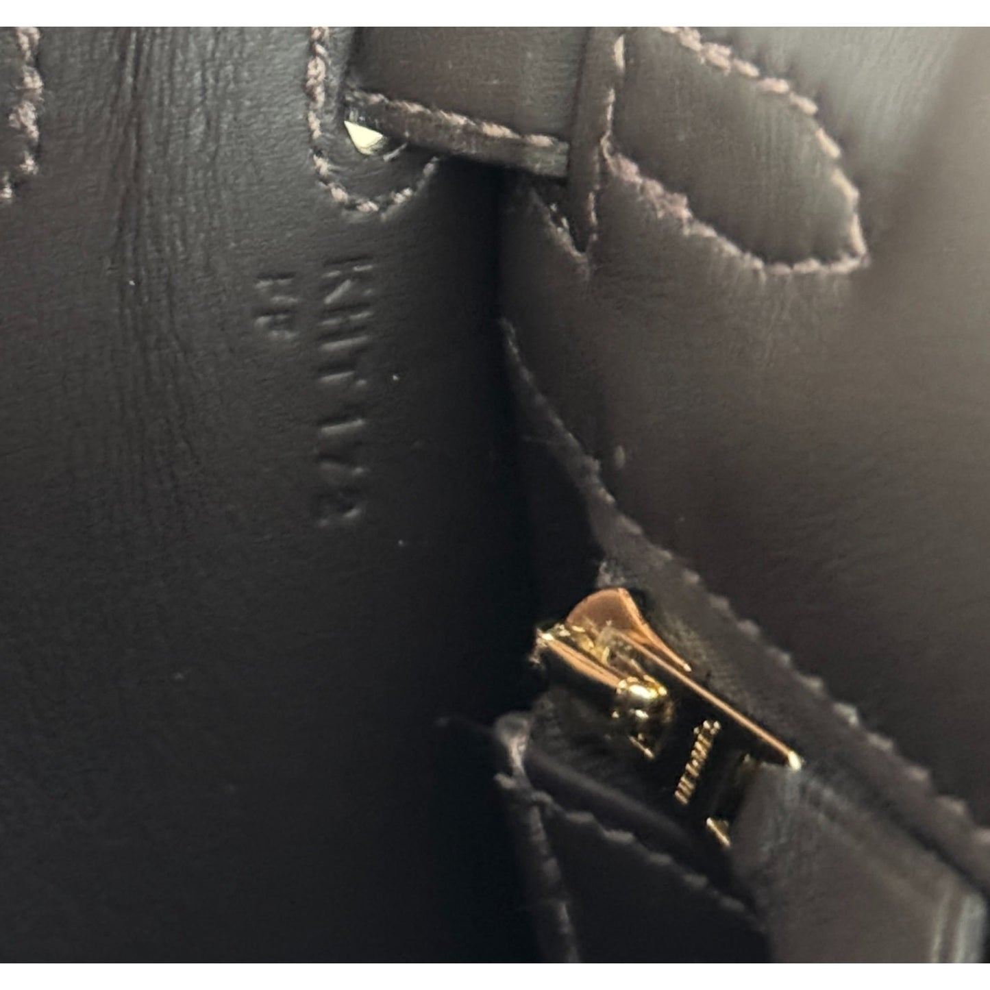 NEW Hermes Kelly 25 Bai Brun Brown Leather Toile Ecru Beige Toile Gold Hardware
