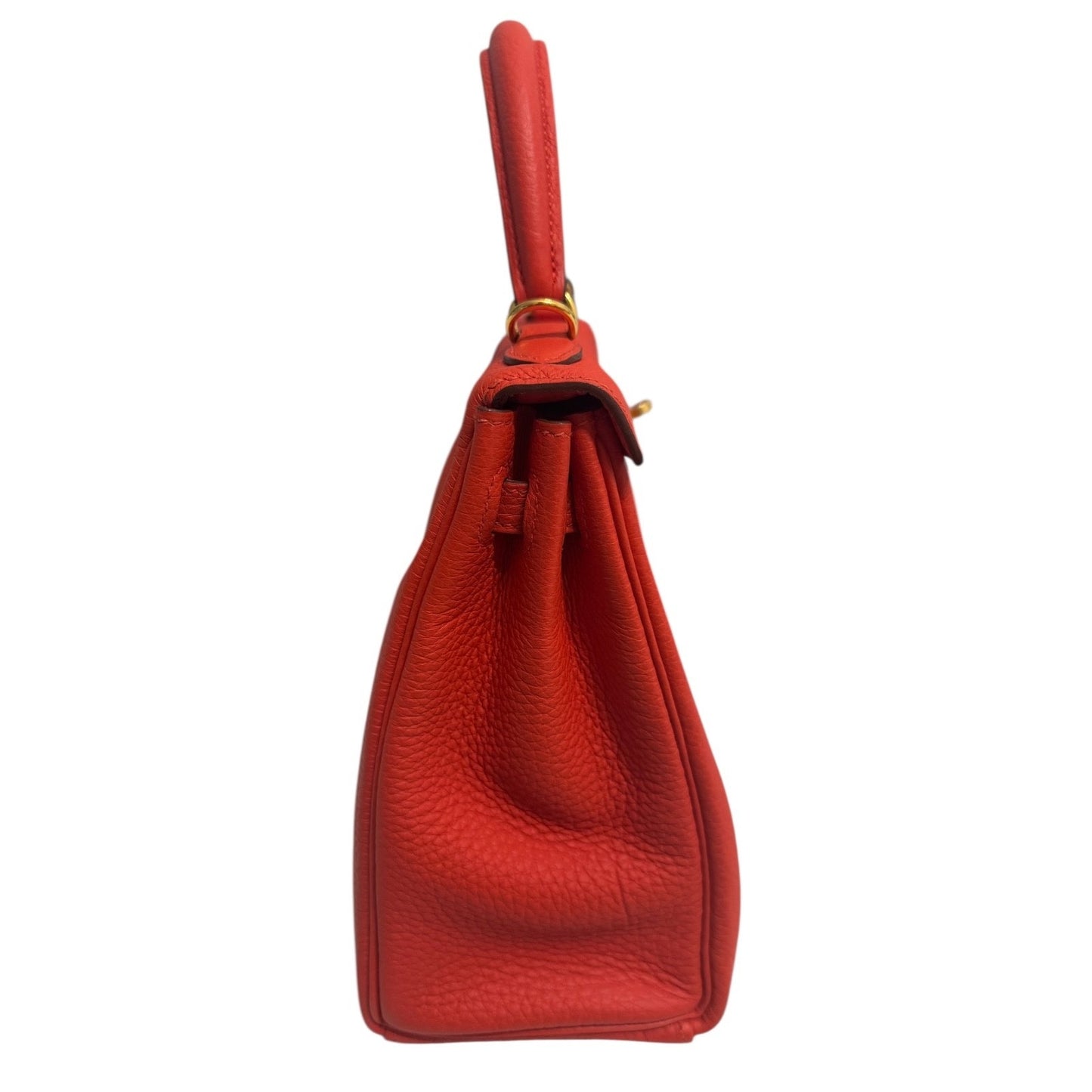 Hermes Kelly 25 Orange Poppy Togo Leather Gold Hardware RARE