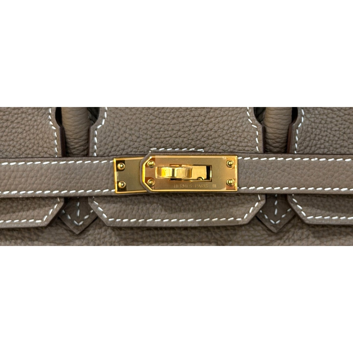 Hermes Birkin 25 Etoupe Gray Togo Leather Gold Hardware Handbag