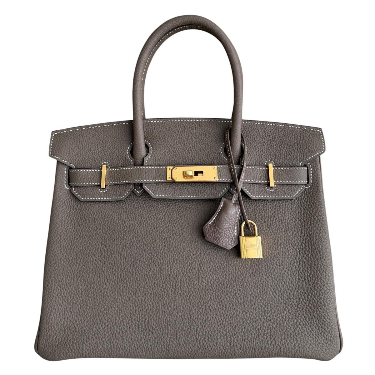 Hermes Birkin 30 Etoupe Gray Togo Leather Gold Hardware