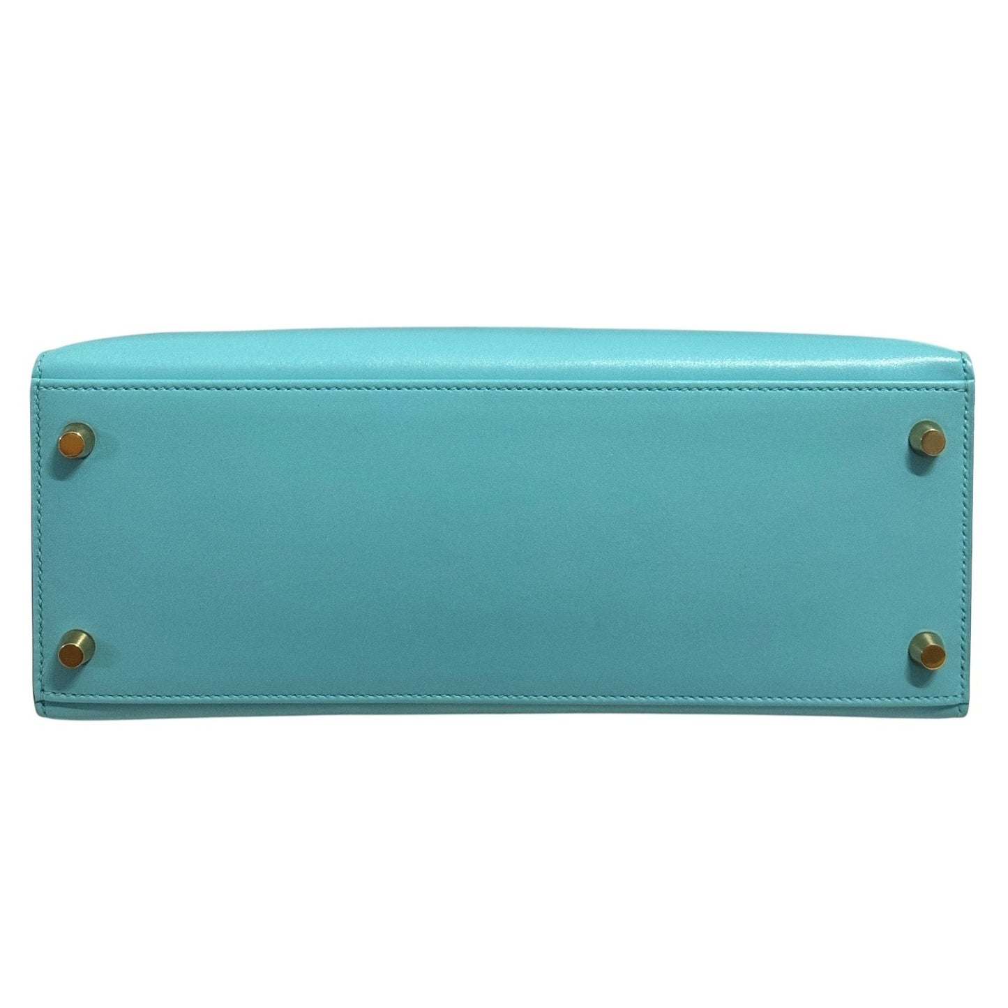 Hermes Kelly 28 Sellier Blue Atoll Tiffany Blue Tadelakt Leather Gold Hardware