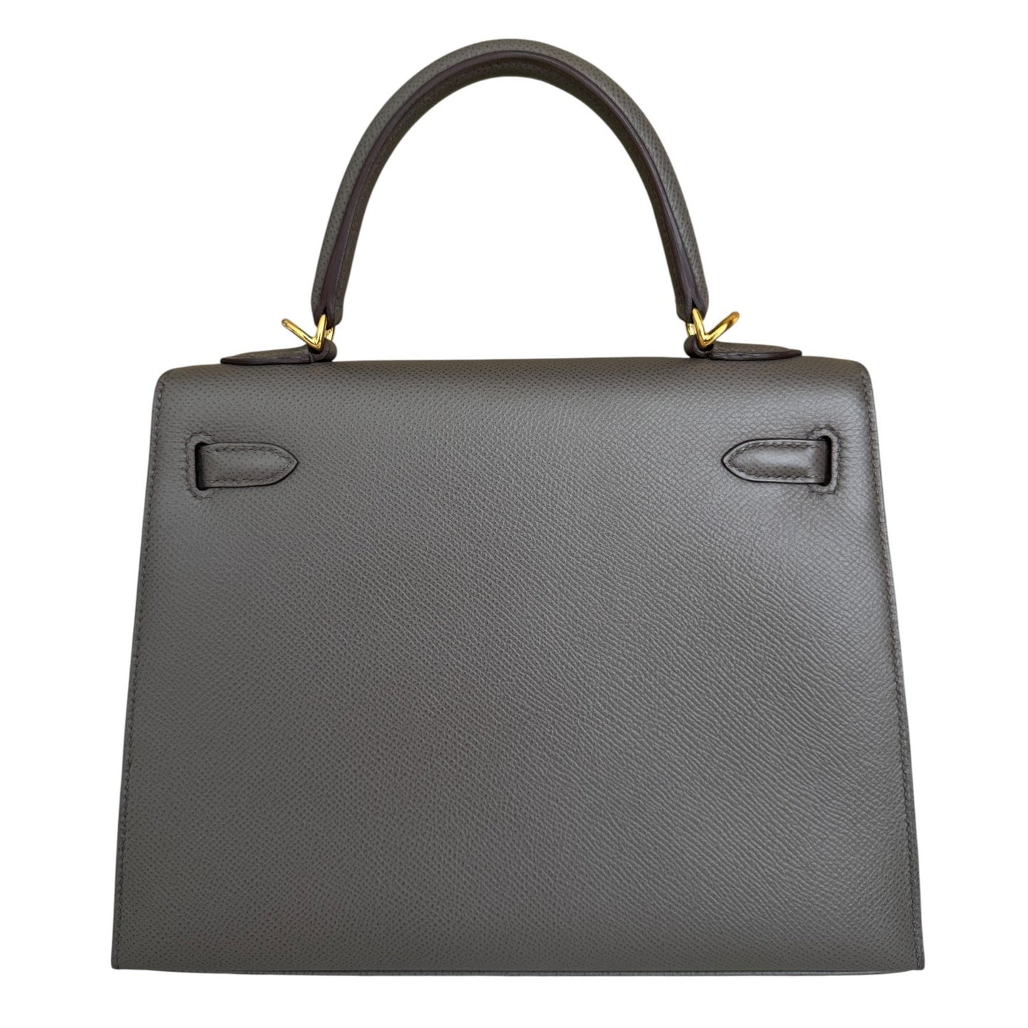 Hermes Kelly 25 Sellier Etain Gray Epsom Leather Gold Hardware
