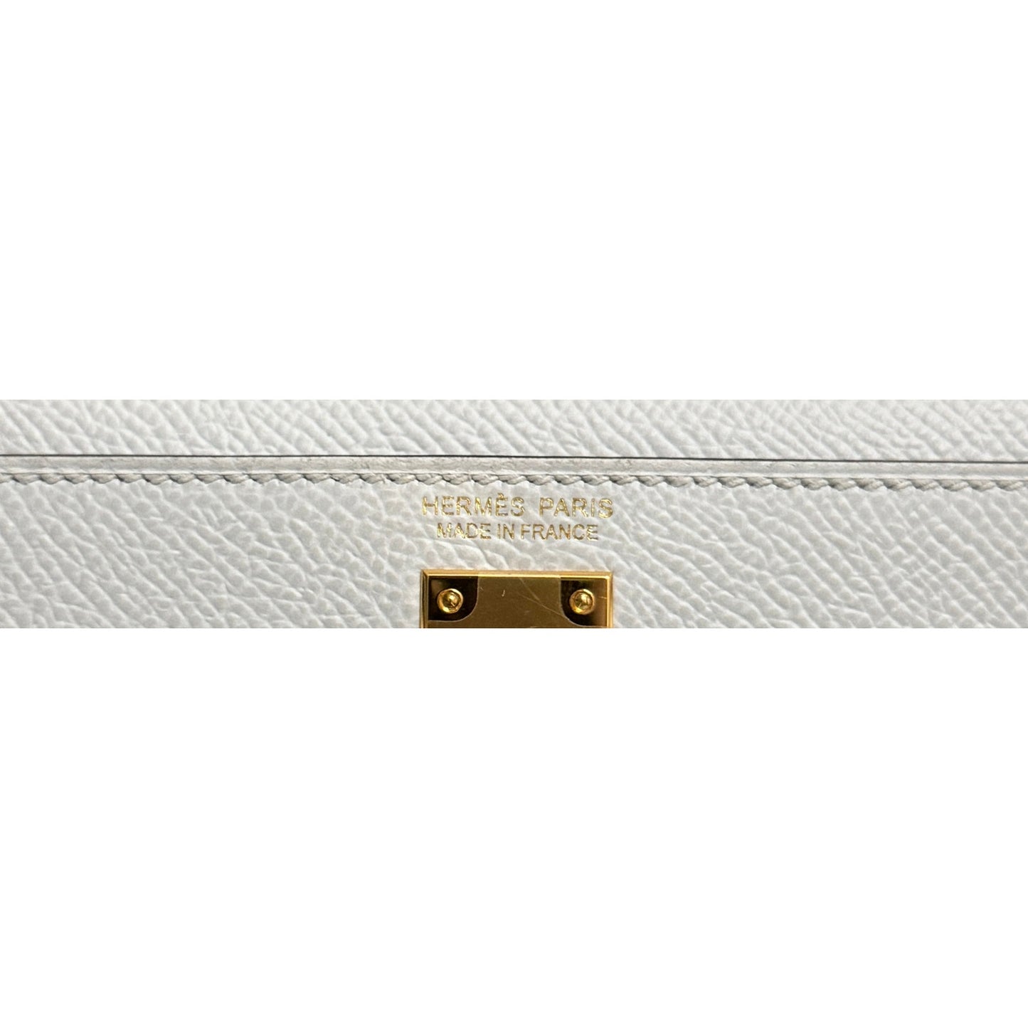 Hermes Mini Kelly Tri Color Gris Platine Mauve Pale and Vert Moyen Epsom Gold Hardware