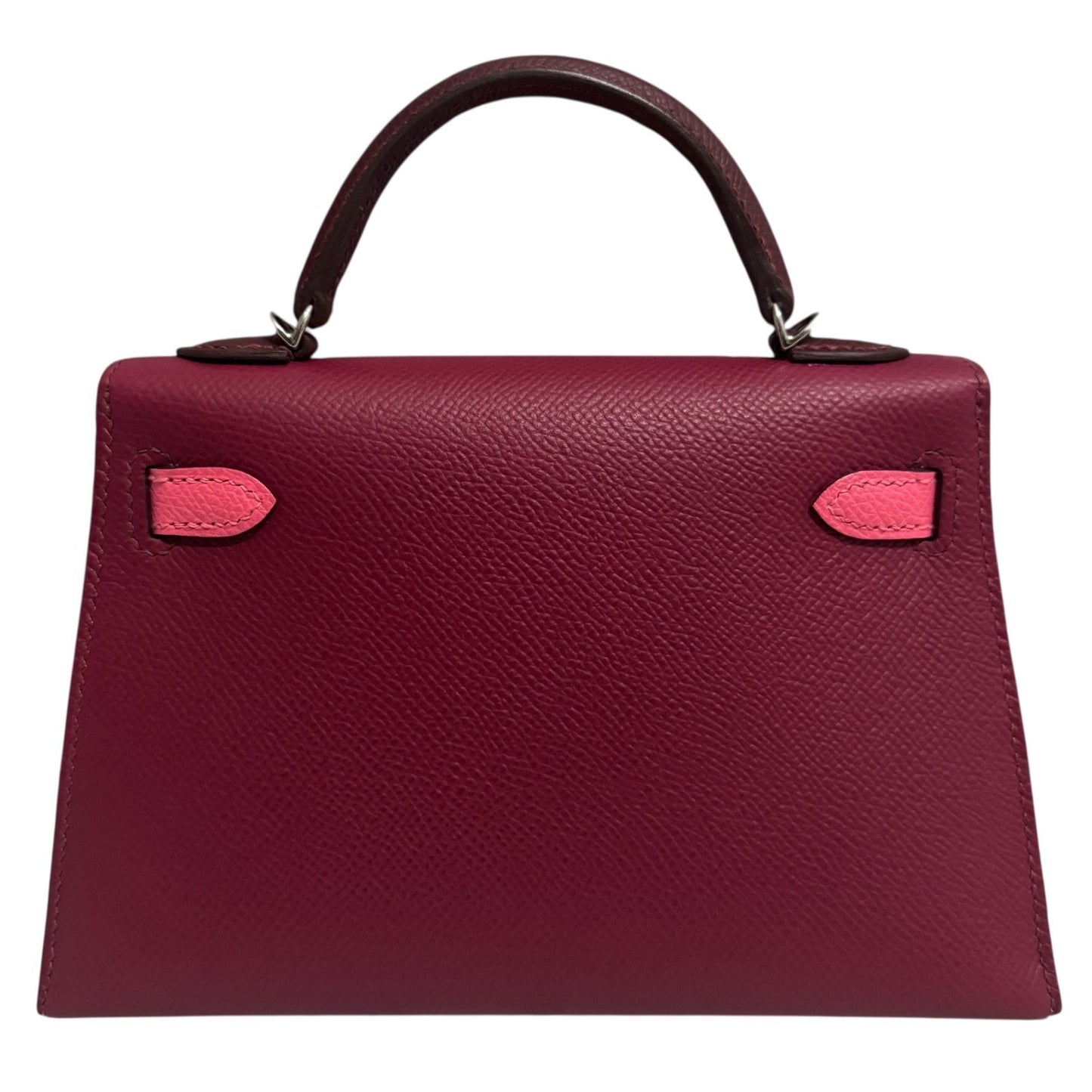 Hermes Kelly Mini 20 Tri Color Rubis Rose Azalee Rouge H Red Epsom Palladium Hwr
