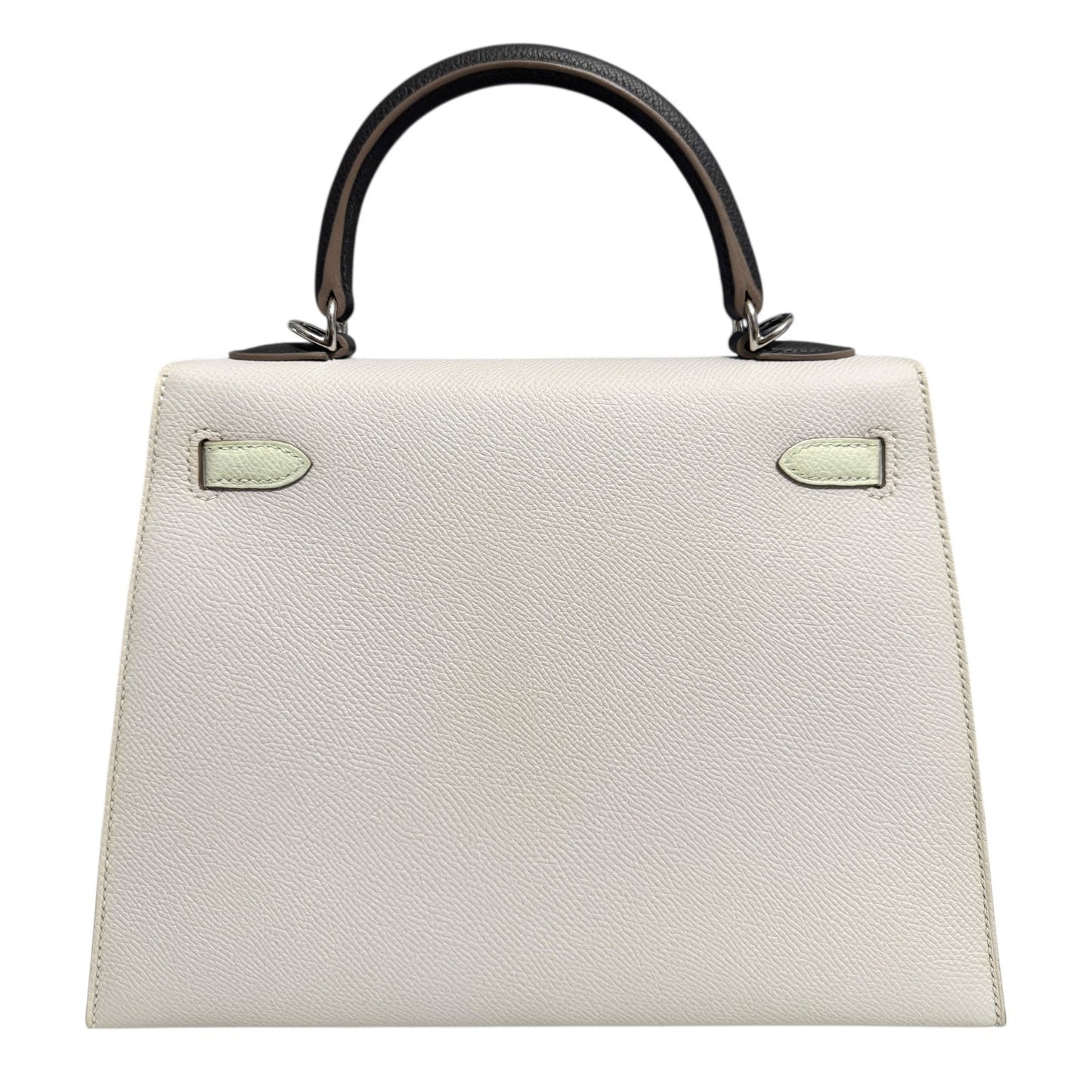 Hermes Kelly 25 Sellier Gris Pale Vert Fizz Graphite Epsom Palladium Hardware