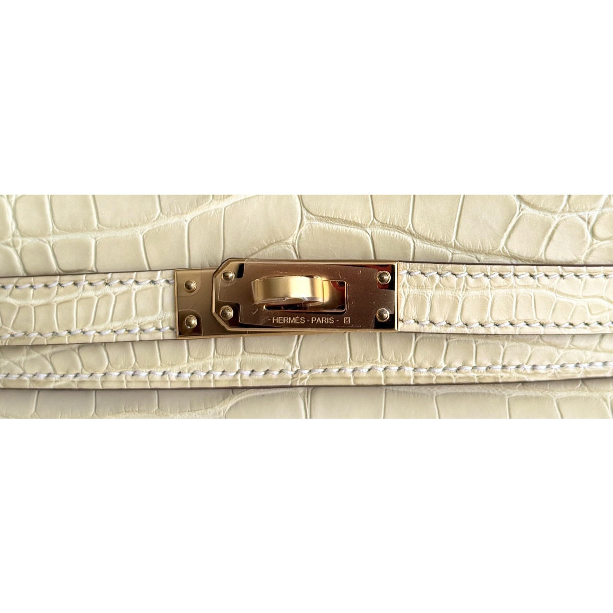 Hermes Kelly Mini 20 Matte Alligator Leather Vanille Vanilla Gold Hardware