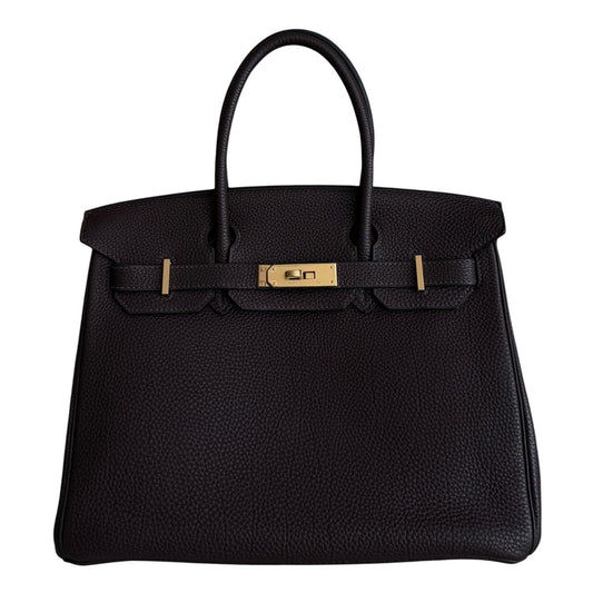 Hermes Birkin 30 Chocolate Brown Togo Leather Gold Hardware Handbag