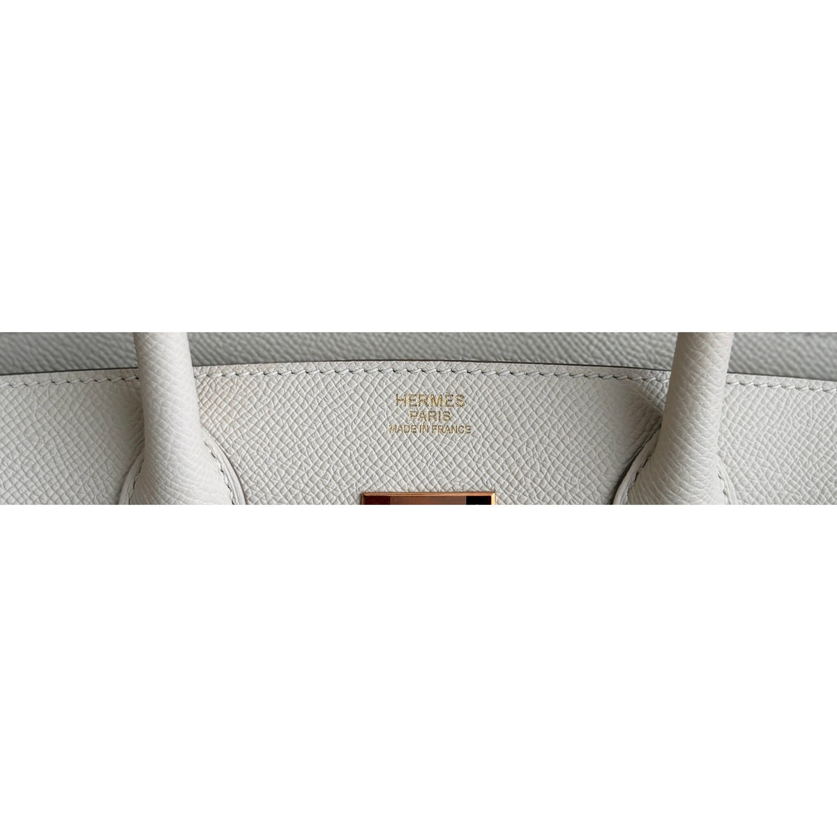 Hermes Birkin 30 Craie White Epsom Leather Rose Gold Hardware Handbag Rare