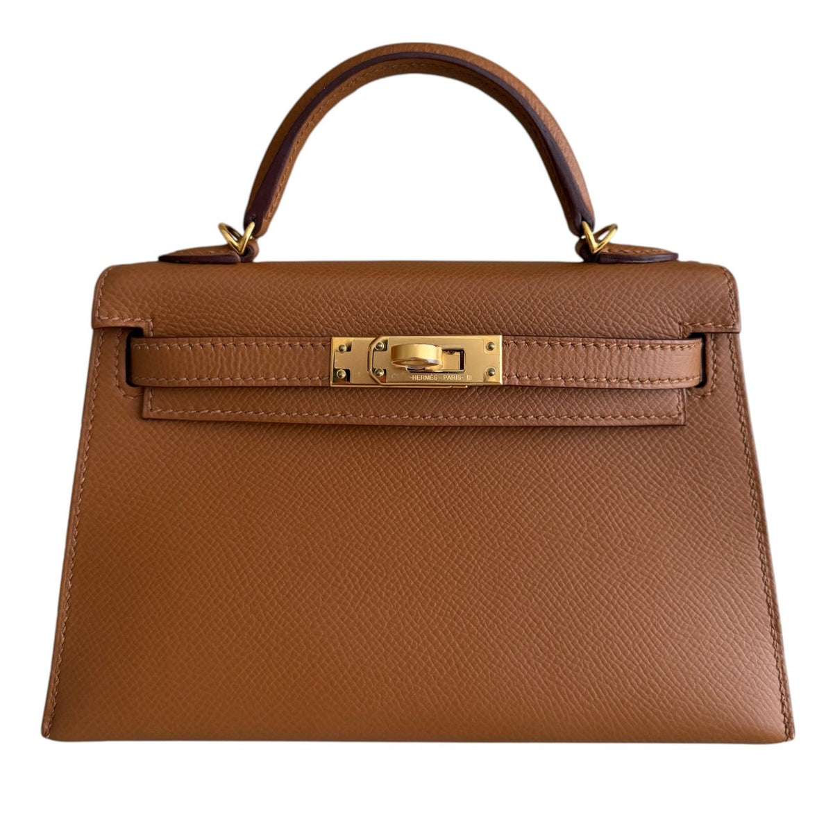 Hermes Kelly Mini 20 Special Order Gold Rouge H Epsom Leather Gold Hardware