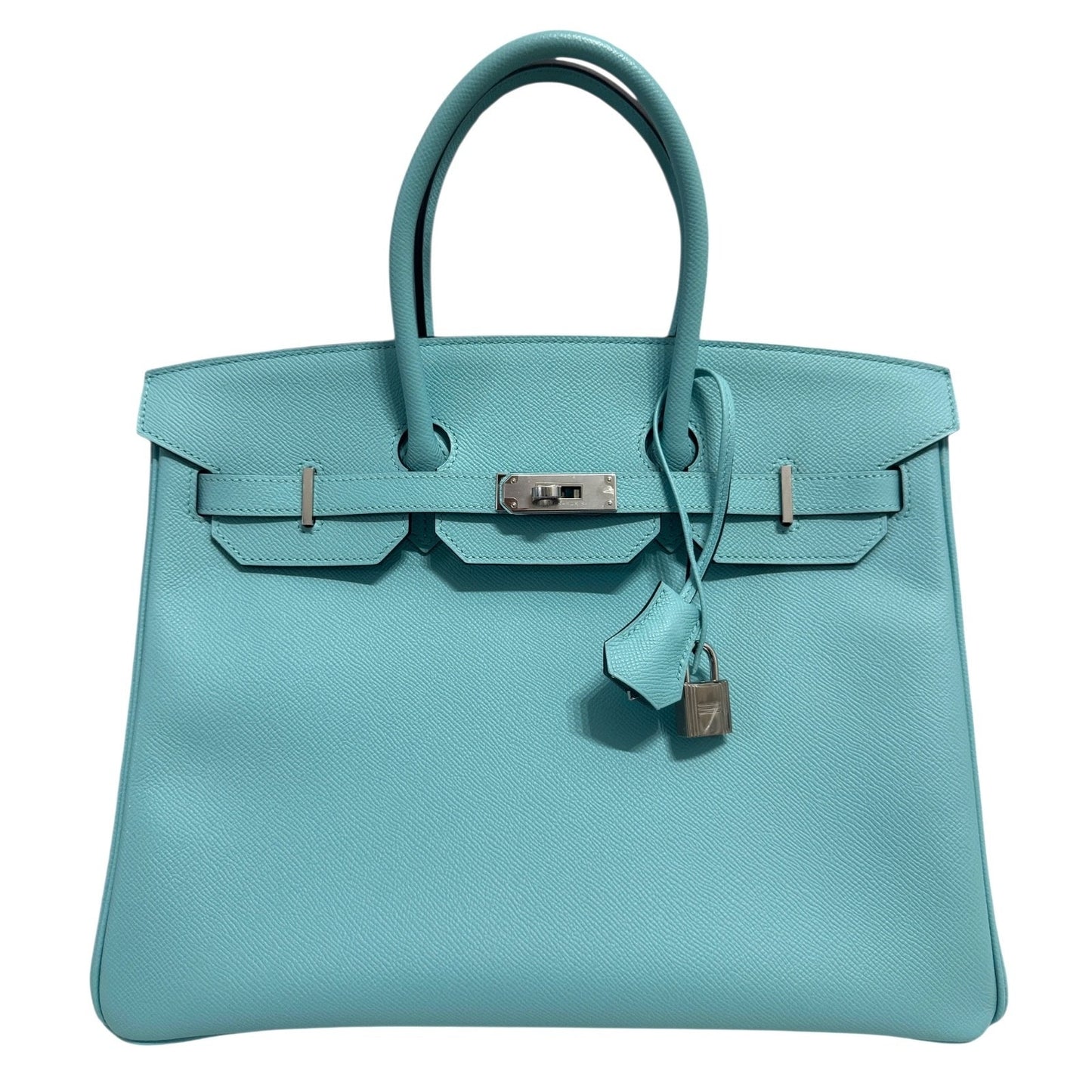 Hermes Birkin 35 Blue Atoll Epsom Leather Palladium Hardware RARE