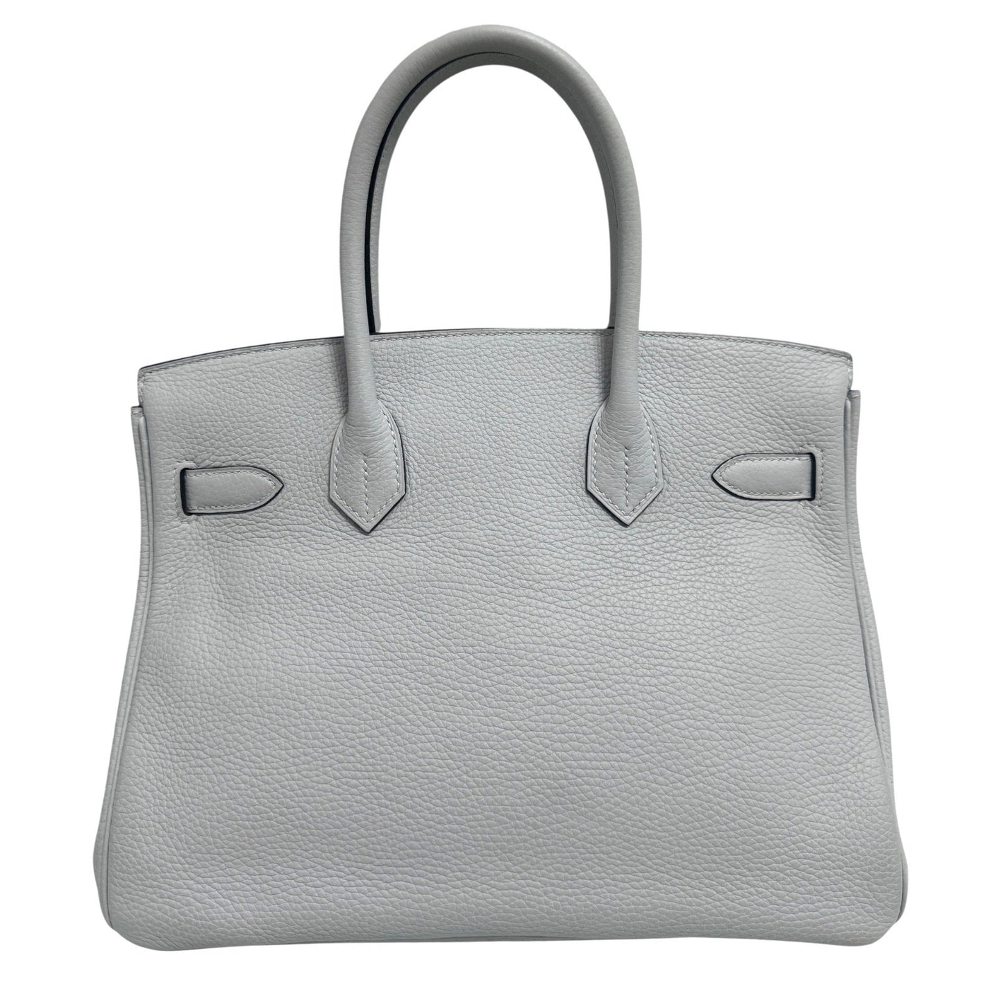 Hermes Birkin 30 Bleu Pale Blue Gray Leather Gold Hardware