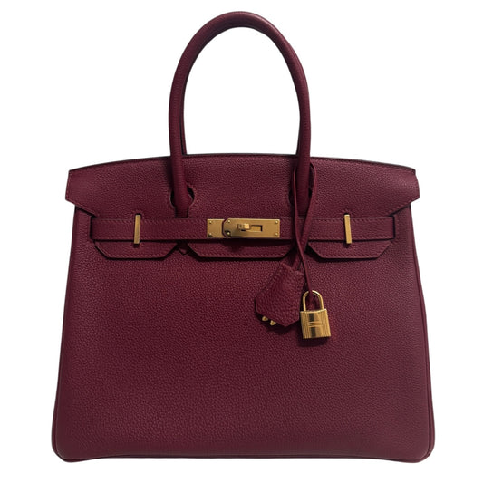 Hermes Birkin 30 Rouge Grenat Red Togo Leather Gold Hardware