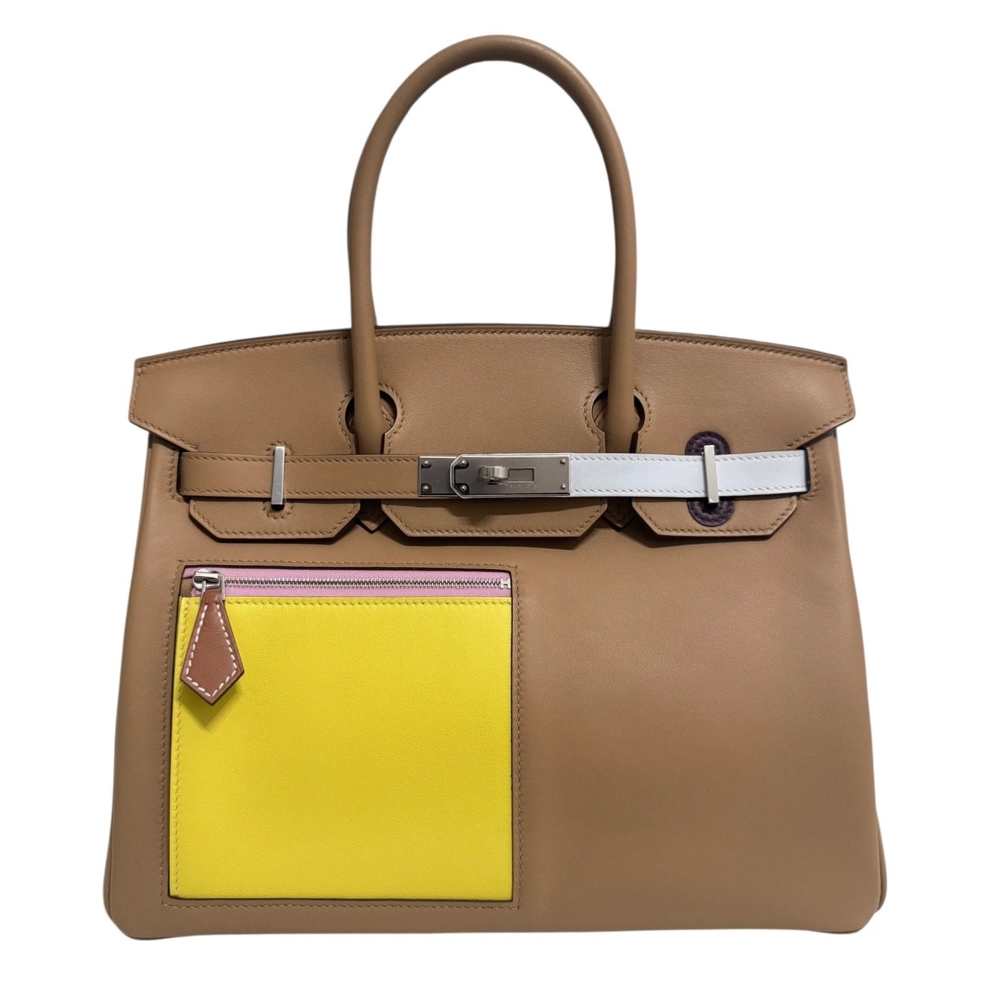 Hermes Birkin 30 Colormatic Chai Lime Mauve Sylvester Blue Brume Nata Leather