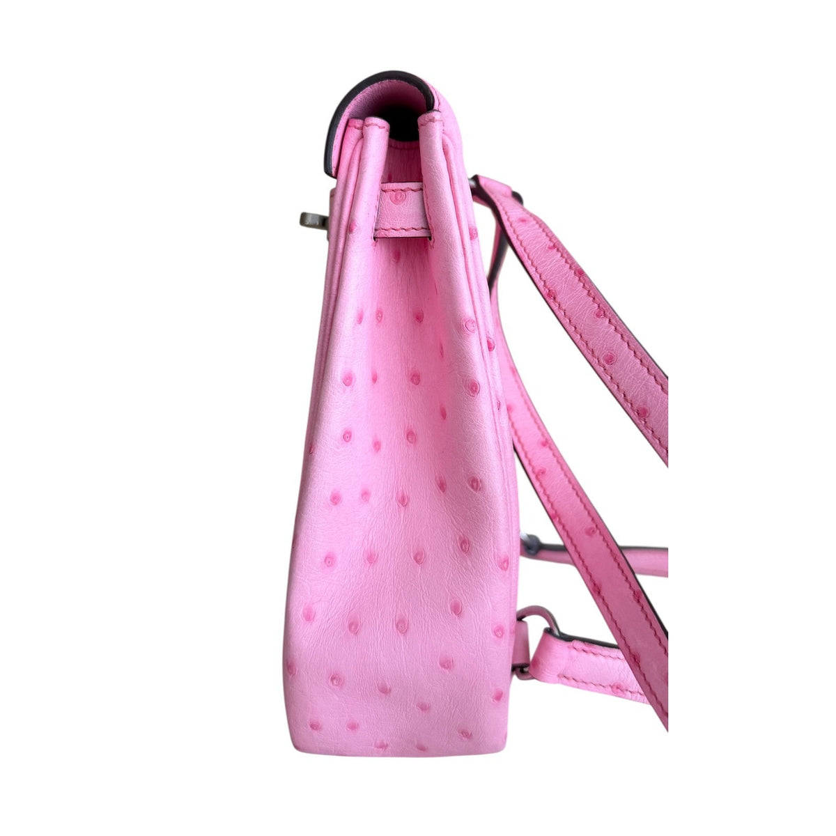 Hermes Kelly Mini Jump Backpack Bubblegum Pink Ostrich Leather Palladium
