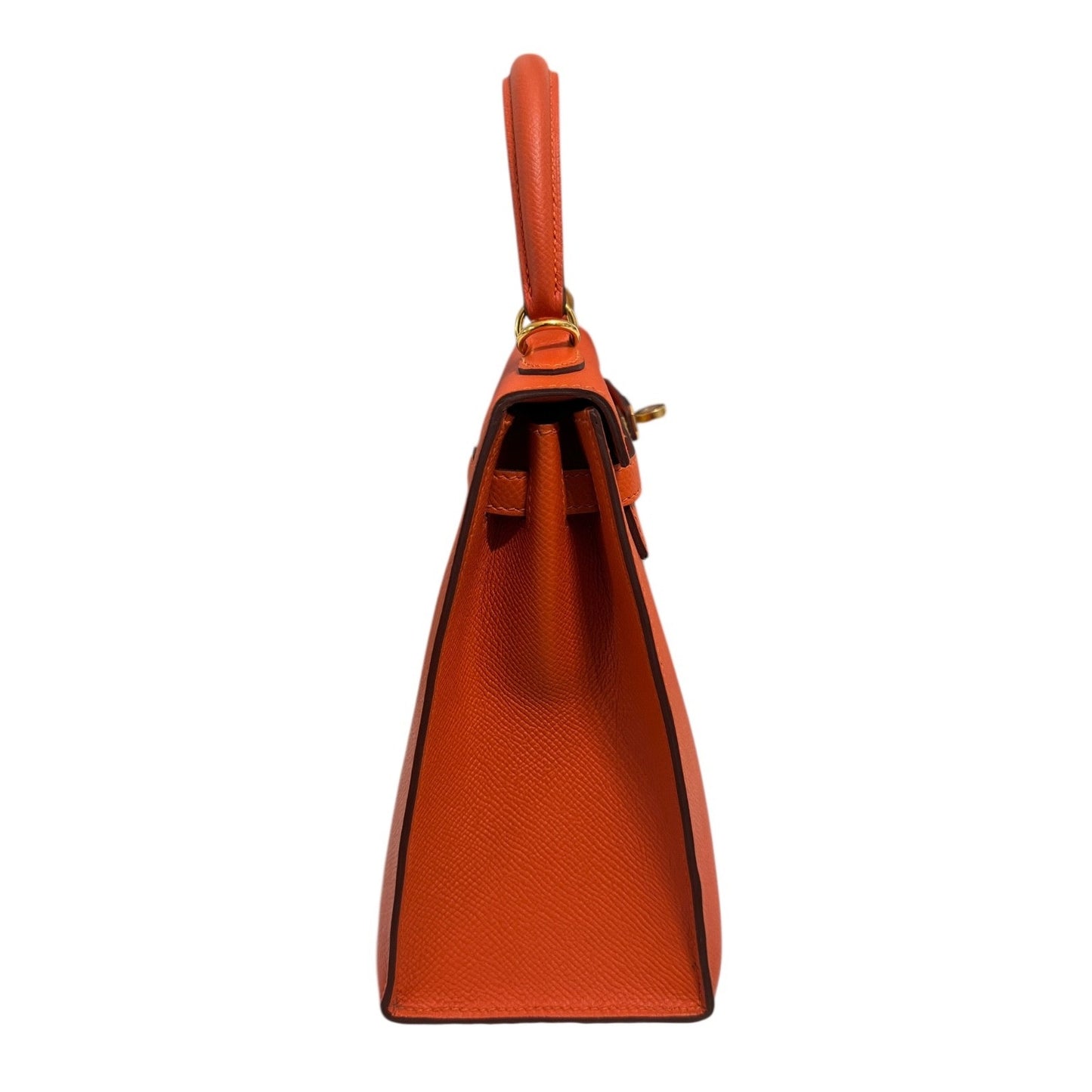 Hermes Kelly 25 Sellier Feu Orange Epsom Leather Gold Hardware