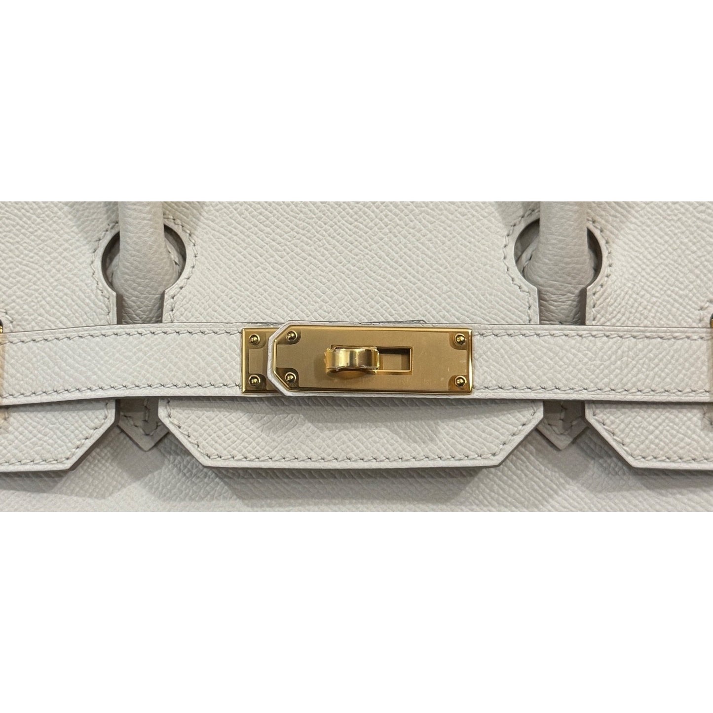 Hermes Birkin 30 Craie White Epsom Leather Gold Hardware Handbag