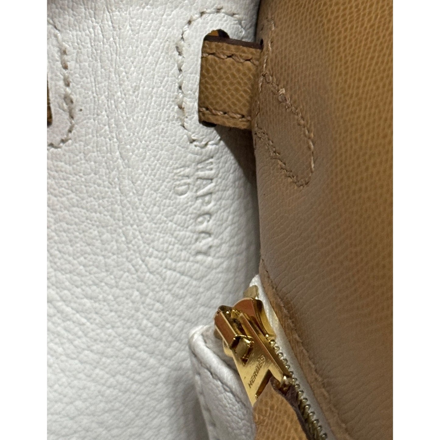 Hermes Kelly 25 Sellier Verso Biscuit & Mushroom Madame Leather Gold Hardware