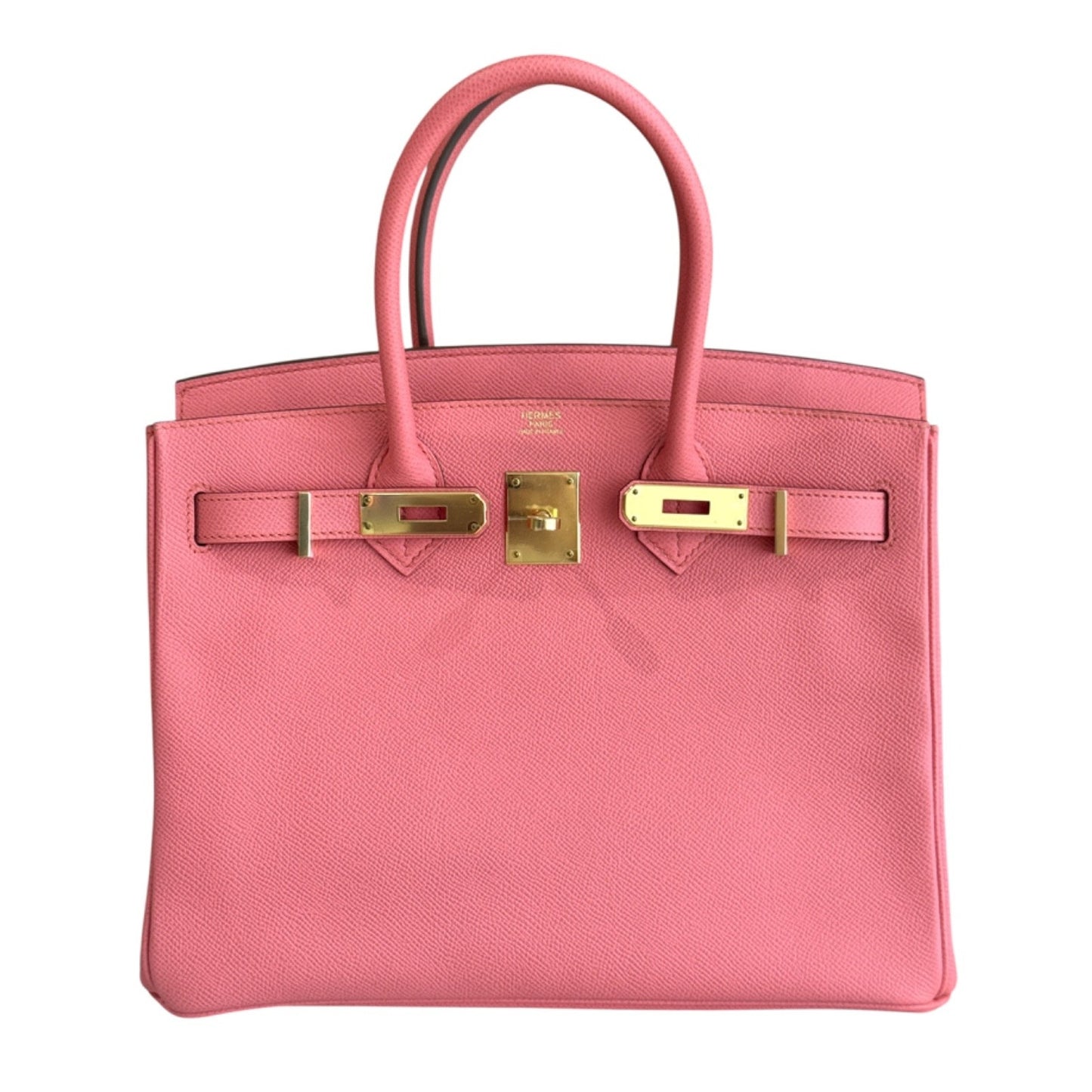 Hermes Birkin 30 Flamingo Pink Epsom Leather Gold Hardware Handbag RARE