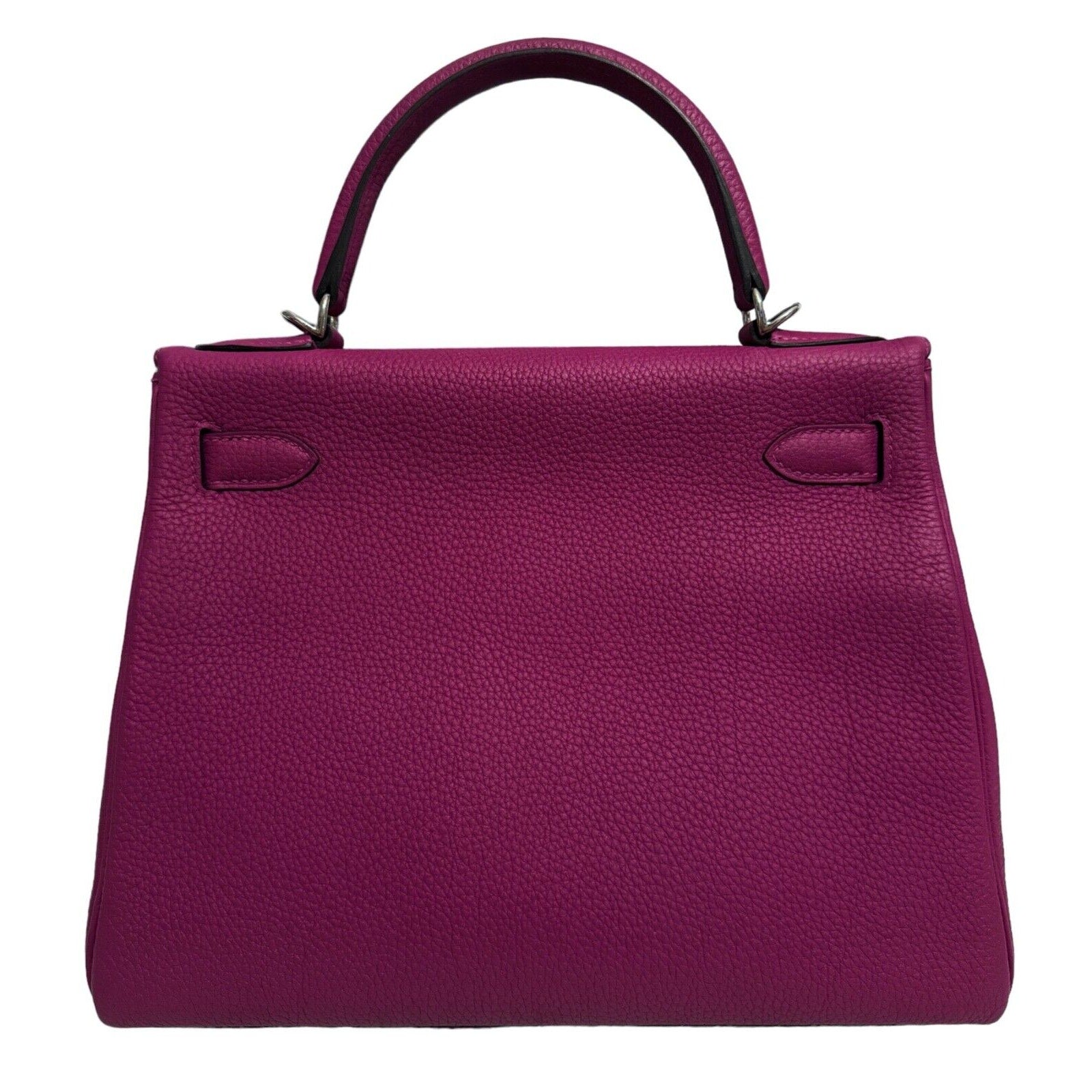 Hermes Kelly 28 Rose Pourpre Pink Purple Togo Leather Palladium Hardwa Lux Addicts