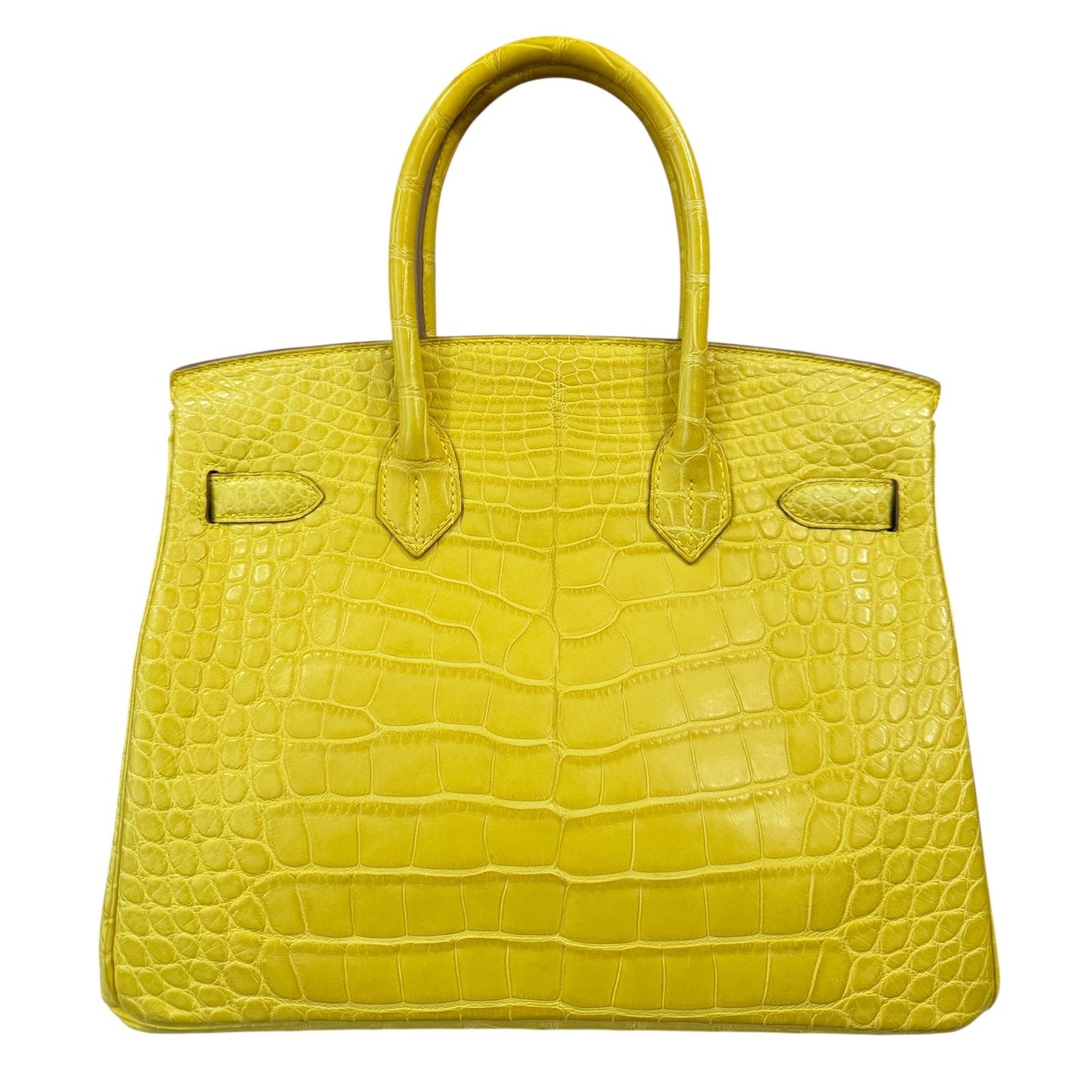 Hermes Birkin 30 Soufre Yellow Jaune Matte Alligator Leather Palladium Hardware