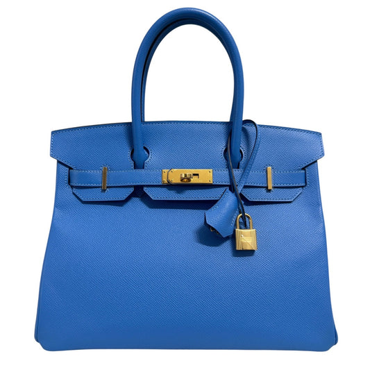 Hermes Birkin 30 Blue Paradise Bleu Epsom Leather Gold Hardware